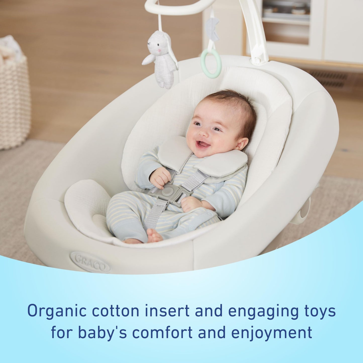 Graco SmartSense Baby Swing with Cry Detection Technology, Soothing Motions and Calming Vibrations, Comfortable Infant Support, Rori