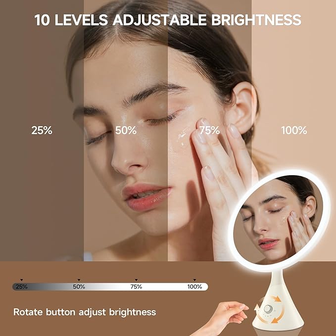 Lighted Makeup Mirror with Magnification Electric Plug in, 7X Magnifying Lighted Vanity Makeup Mirror with Led Lights