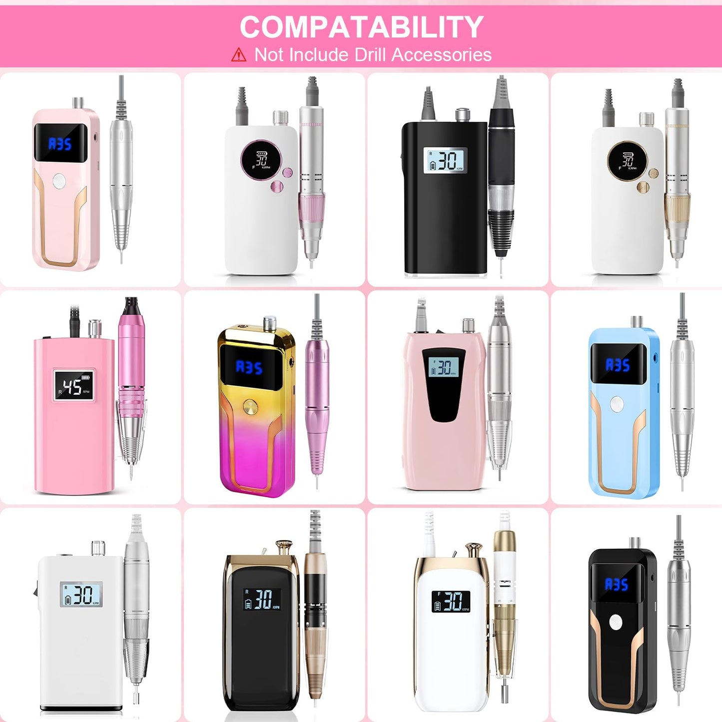 Thowapou Nail Drill Storage Case Compatible with MelodySusie/MOCOWIND Professional Electric Nail Drill Machine, for Travel Nail Drill Machine Storage Pouch Professional Bag (Case Only)