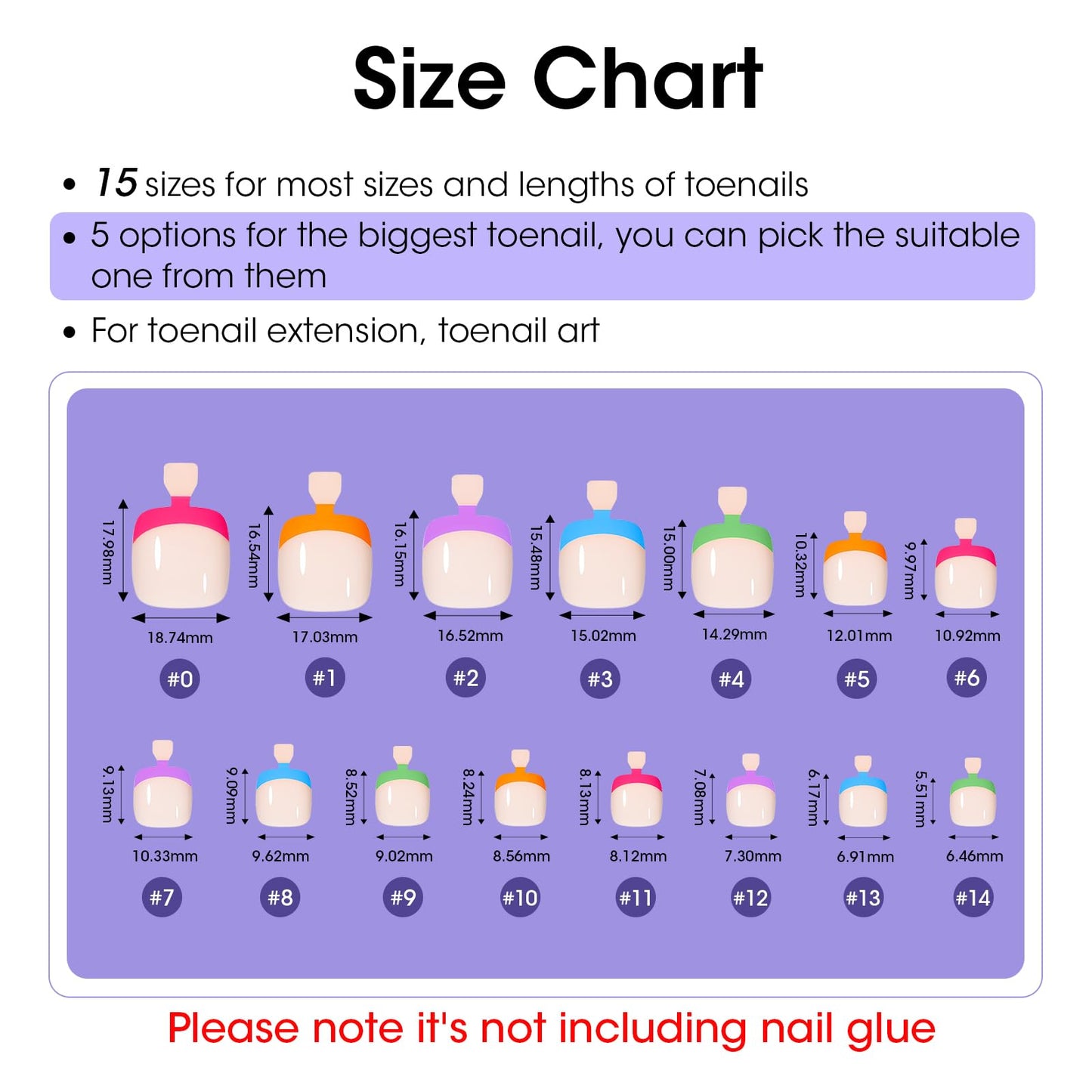 French Tip Toe Nail Tips Press on, Gellen Toe Nail Press ons Short Brighter Pastel, Chip-free Soft Gel Toe Nail Tips Full Cover Pre-designed for Fast Pedicure, 15 Sizes 150pcs Summer Fake Toenails