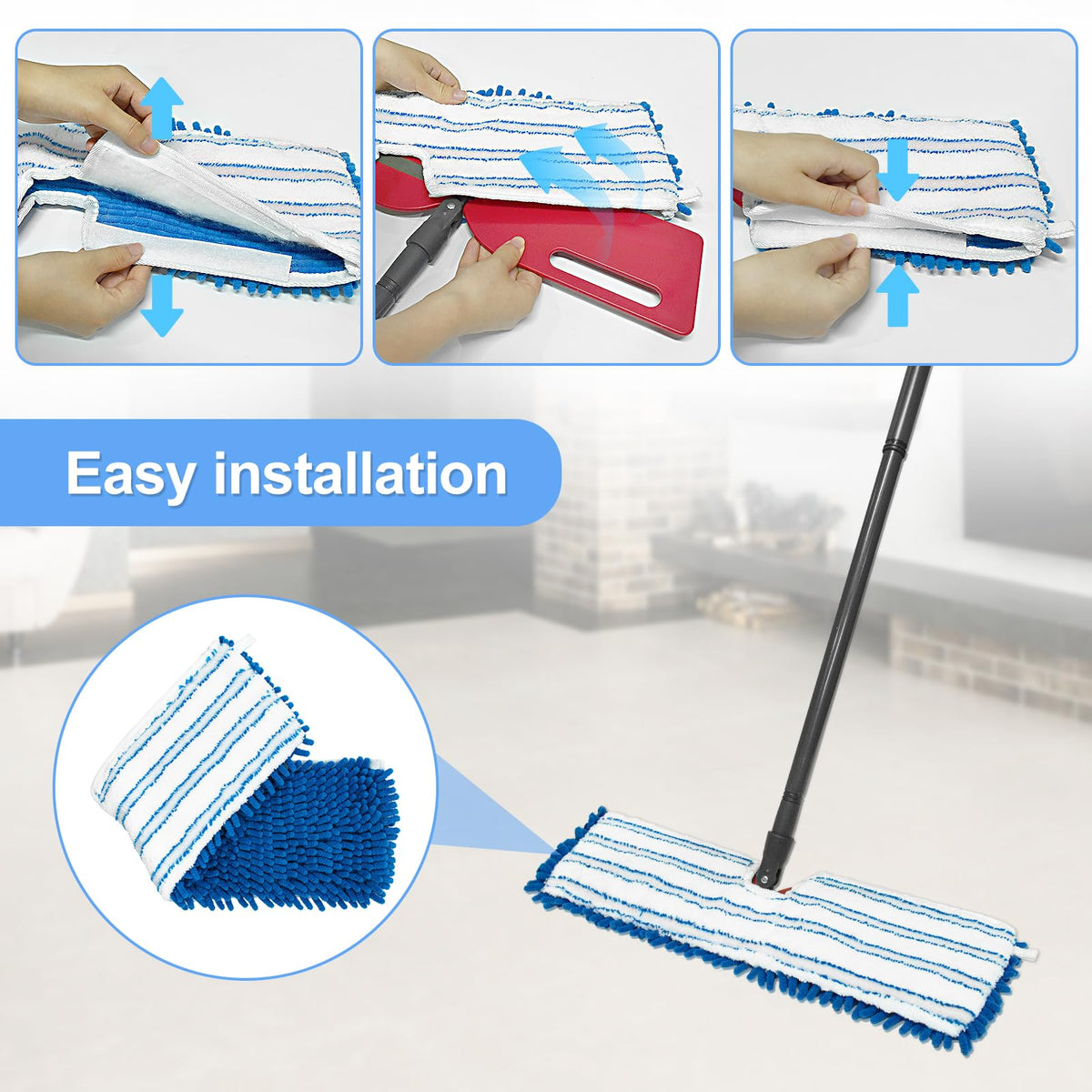 4 Pack Mop Heads Replacements Compatible for Ocedar Dual (4 Count)