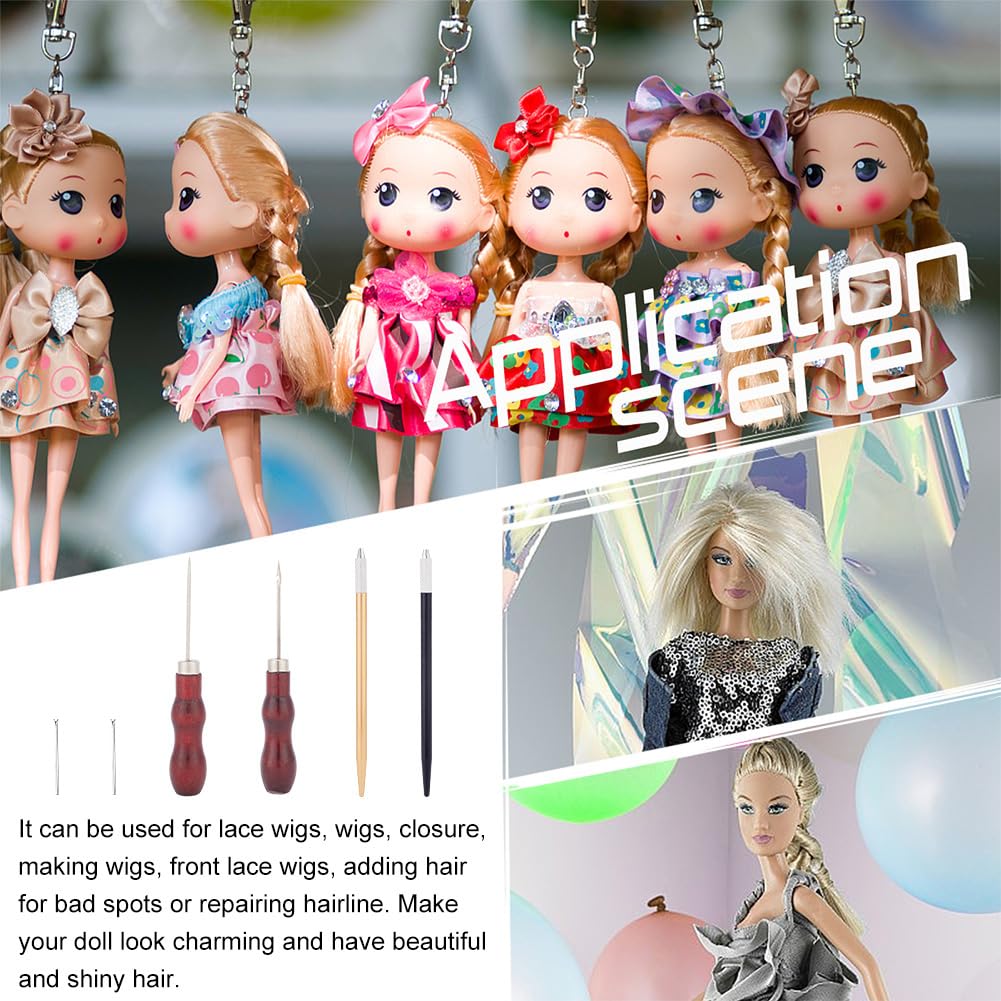 AHANDMAKER Doll Hair Rooting Tool Reroot Rehair Tools Alloy Rooting Needles Doll Making Kit Doll Hair Making Accessories for DIY Handle Doll OB BJD Wig