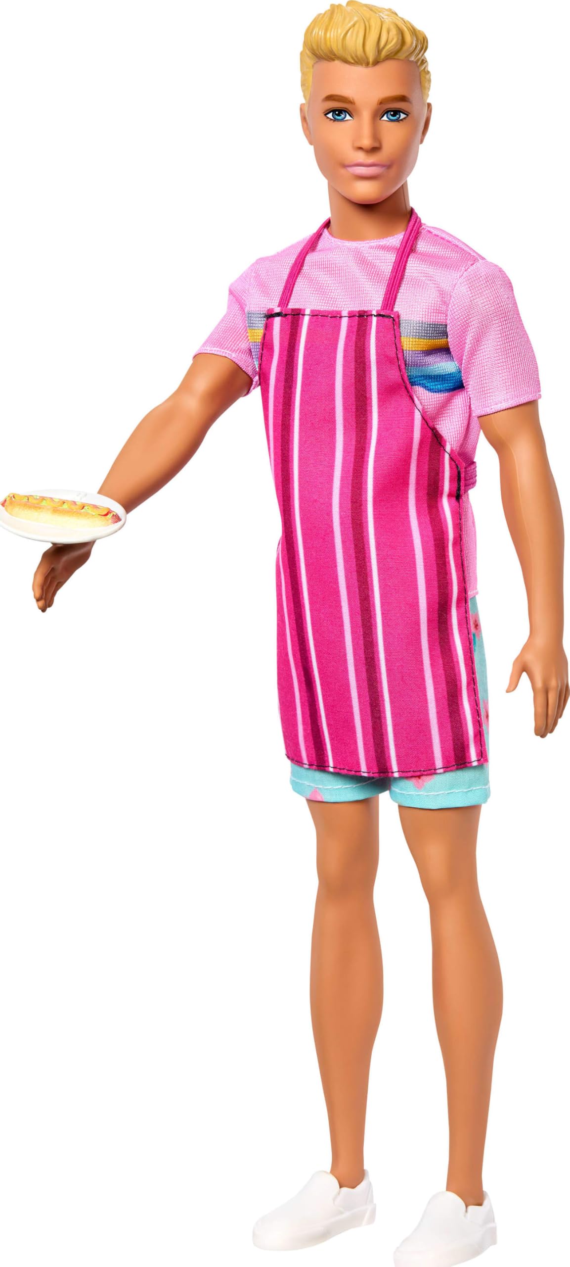Barbie Mysteries: Beach Detectives Ken Doll Wearing Removeable Signature Outfit with Storytelling Accessories, Including Apron & Snacks