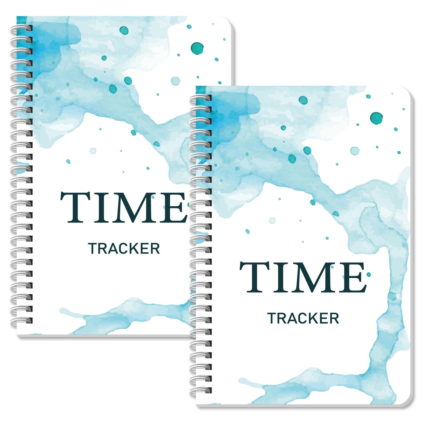 INKNOTE 2Pcs Time Tracker Log Timesheet Notebook Spiral Management LogBook for Effectively Track and Plan Your Day 9 X 6.1inch-100 Pages