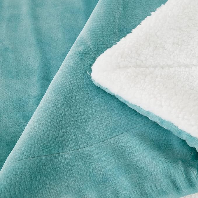 SOCHOW Sherpa Fleece Throw Blanket, Double-Sided Super Soft Luxurious Plush Blanket Throw Size, Lake Green, 50x60 inches