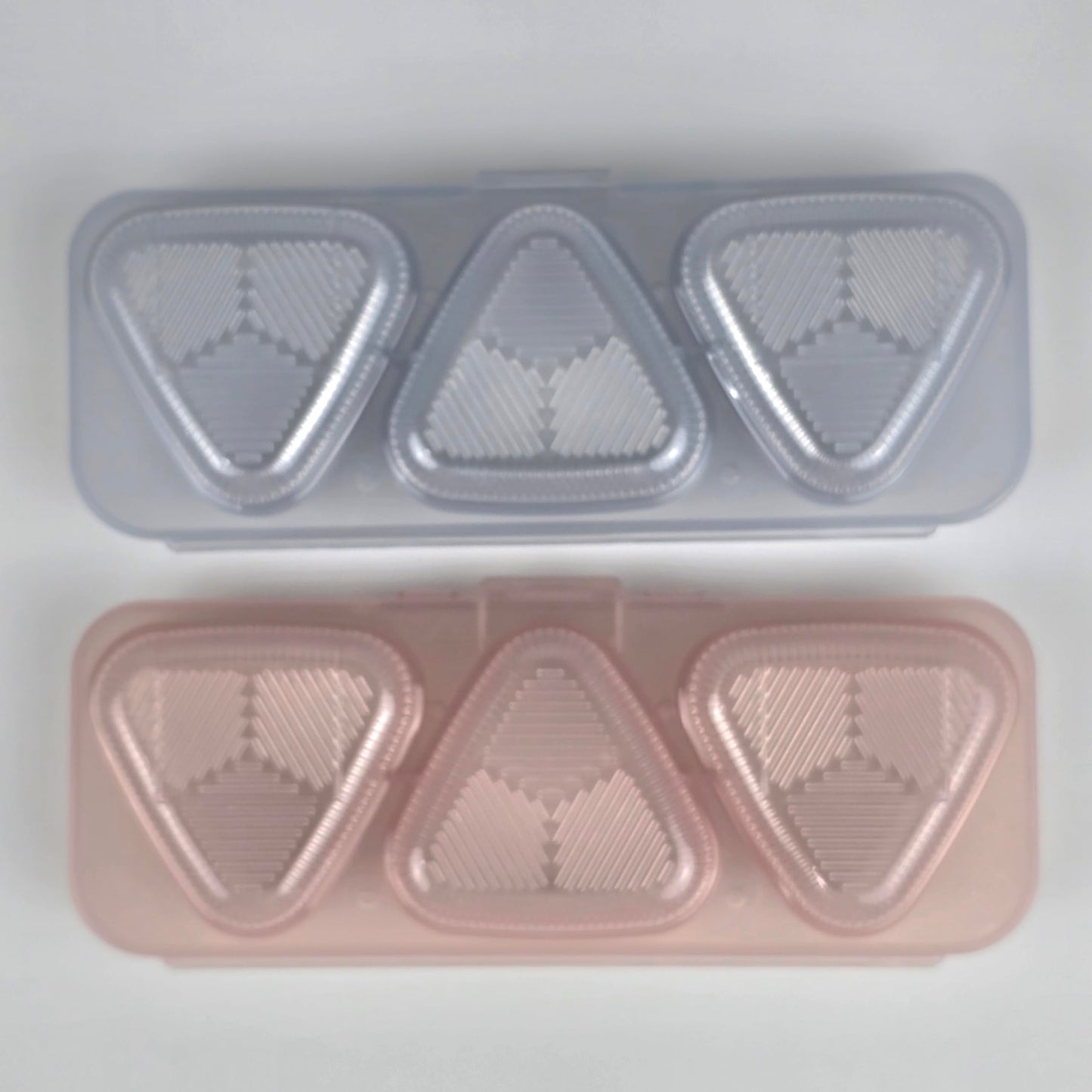 Japanese Rice Ball Mold Set, 2 Pack Mini Triangle Sushi Makers, 3-Grid Rice Ball Shaper, Bento Lunch Tool, Reusable Polypropylene Kitchen Gadget, Dishwasher Safe, Made in Japan