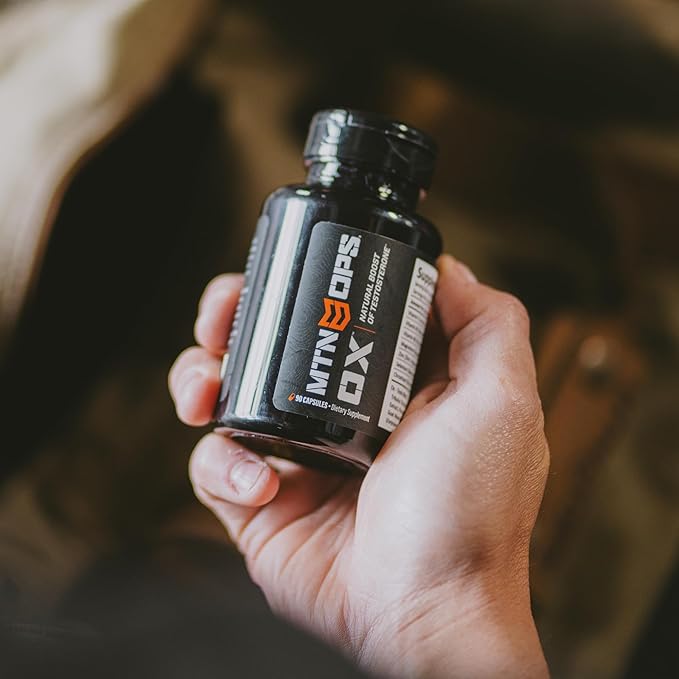 MTN OPS Ox Testosterone Booster, Testosterone Supplement for Men Blend with Tribulus Terrestris & Adrenal Support Blend with Maca Root Capsules, 30 Servings