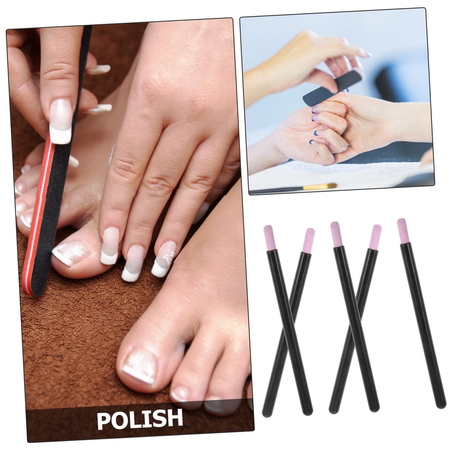 IWOWHERO Professional Nail Engraving Pen 5pcs Nail Polish Corrector Pen Set Makeup Remover Tool Cuticle Portable