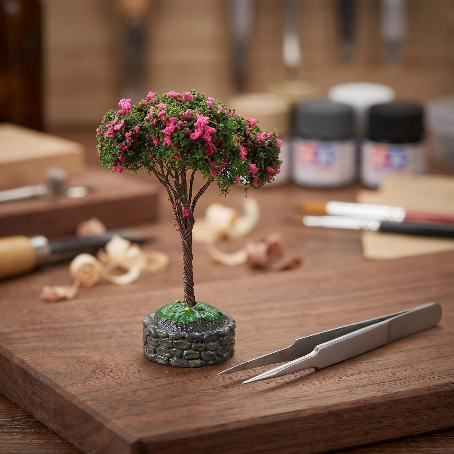 Abaodam 4pcs Miniature Tree Realistic DIY Micro Landscape Model for Dollhouse Train Scenery Lifelike Decoration for Gardens Flower Beds and Miniature Projects