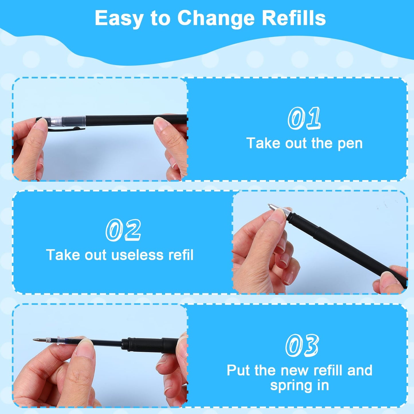 Heclia Magic Pens & Refills for Kids 48 PCS Grooved Book Magic Pens for Children's Copybooks Reusable Grooved Handwriting Practice Kids Book Disappearing Ink Pen for Tracing Books Writing Train