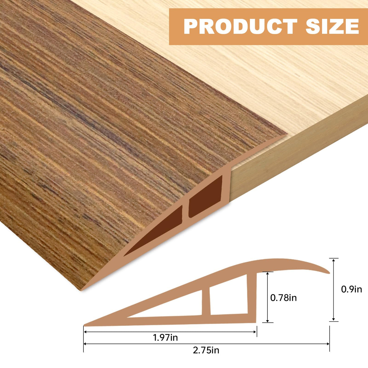 Vinyl Door Threshold Flooring Transition Strip Self Adhesive Carpet Edging Strip for Laminate Doorway Edge Threshold from 3 (3.3 Foot)