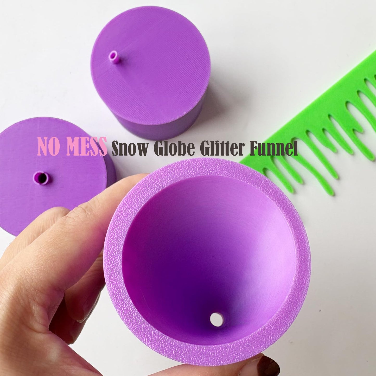 JILINWE Snow Globe Glitter Funnel,3Pcs Snow Globe Tumbler Funnel Large Glitter Funnel for Making Snow Globe Tumblers,NO Mess