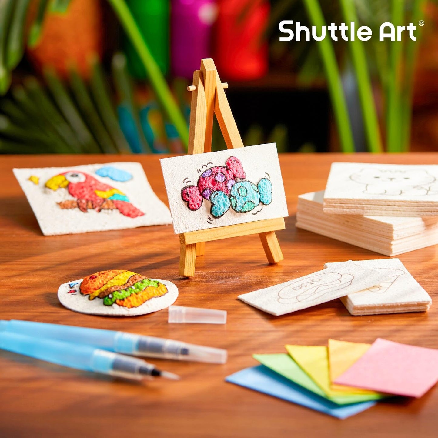 Shuttle Art 68 Pcs Magic Foam Texture Painting Refill Paper Kit - 60 Sheets of Upgraded Foam Texture Paper for a Magical 3D Effect