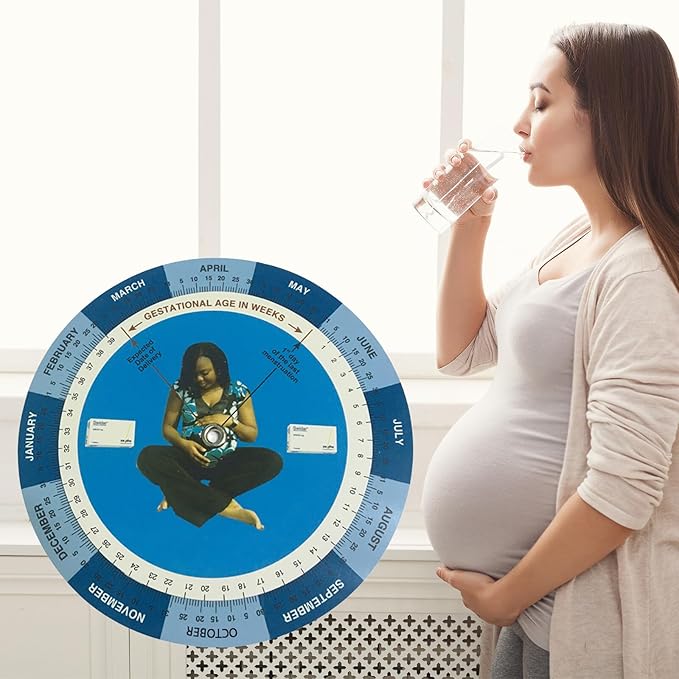 8Pcs Pregnancy Wheel Badge Card, Pregnancy Wheel Due Date Calculator for Doctors Midwives Nurses Pregnant Patients