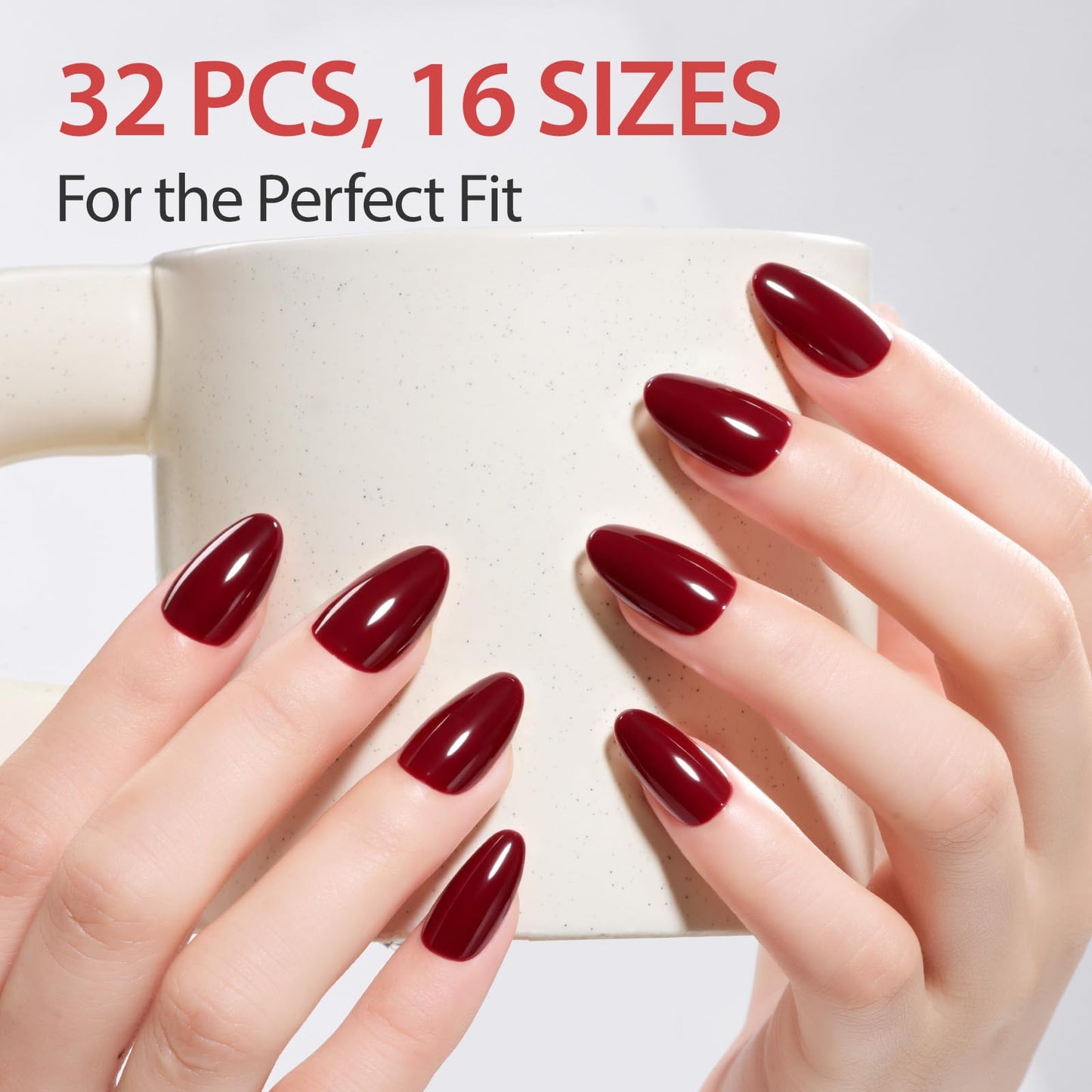 Makartt Semi Cured Gel Nail Strips Kit 2 Packs – Real Gel, Hema & TPO Free, 16 Sizes Anti-Lift Fit, UV Light Required, Salon Quality, Long Lasting, Includes Dual-Ended Tool & Prep Kit (Deep Burgundy)