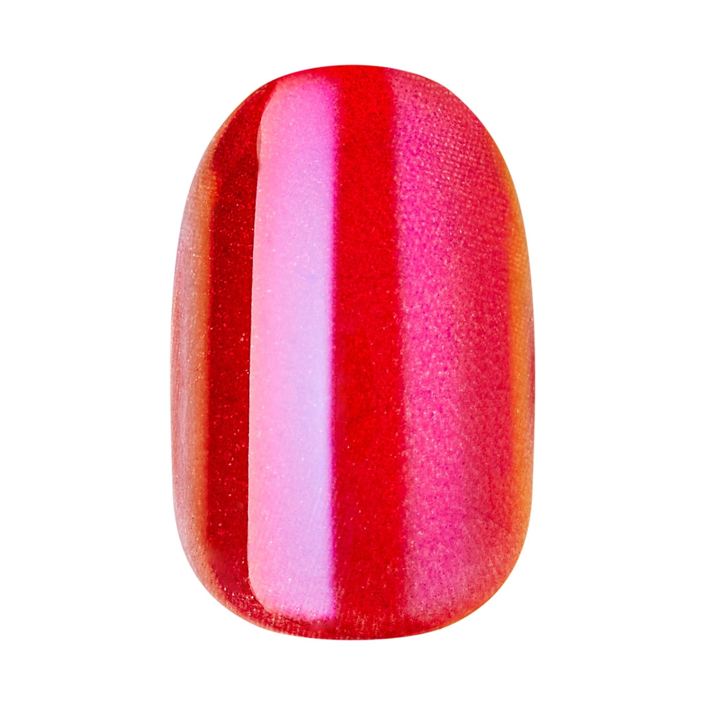 Kiss colorFX by Impress Press On Nails , ‘Floating’, Solid Red with Pearlescent Finish, Short Oval, IMPROVED adhesive, Includes 30 Fake Nails, Prep Pad, 1 Manicure Stick, 1 Mini Nail File
