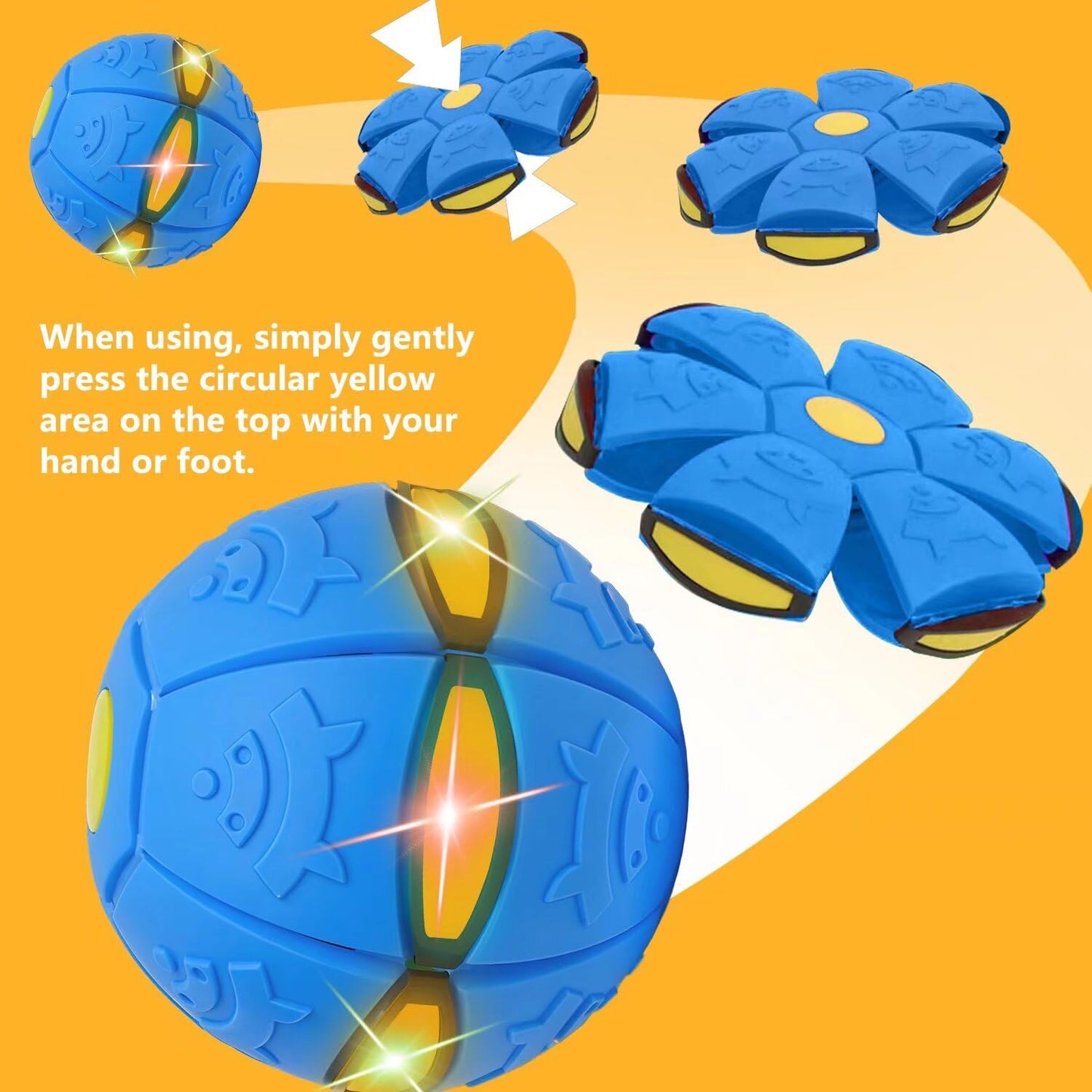 Changexinyue 2-in-1 Dual Form Freely Switchable Magic Bouncing Ball Toy with Six Light Suitable for Indoor & Outdoor