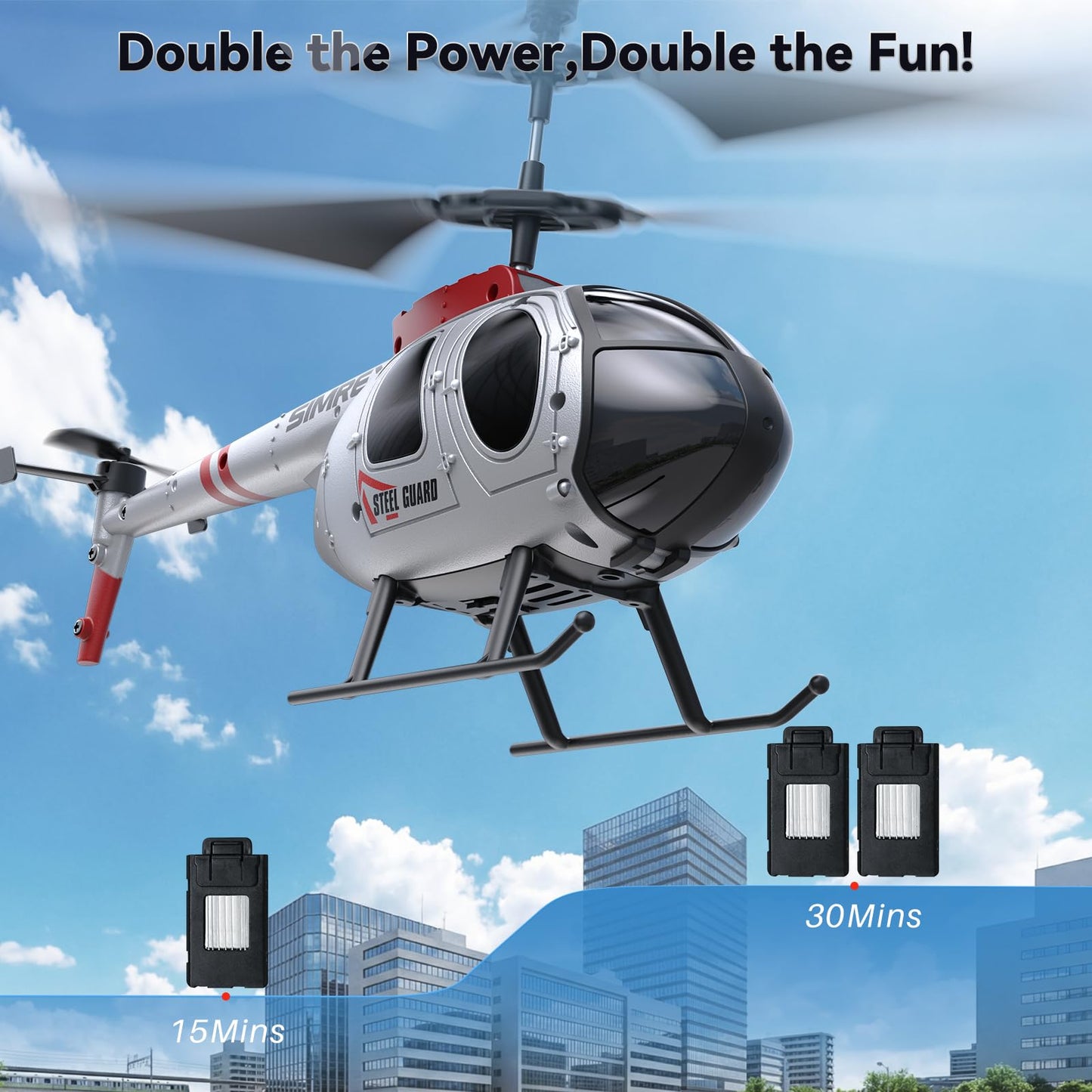 SIMREX RC Helicopter Toy for Kids & Beginners – Altitude Hold, 2 Speeds, Rechargeable with 2 Batteries, Indoor/Outdoor Hands-on Play, Ideal Gift for Boys Girls
