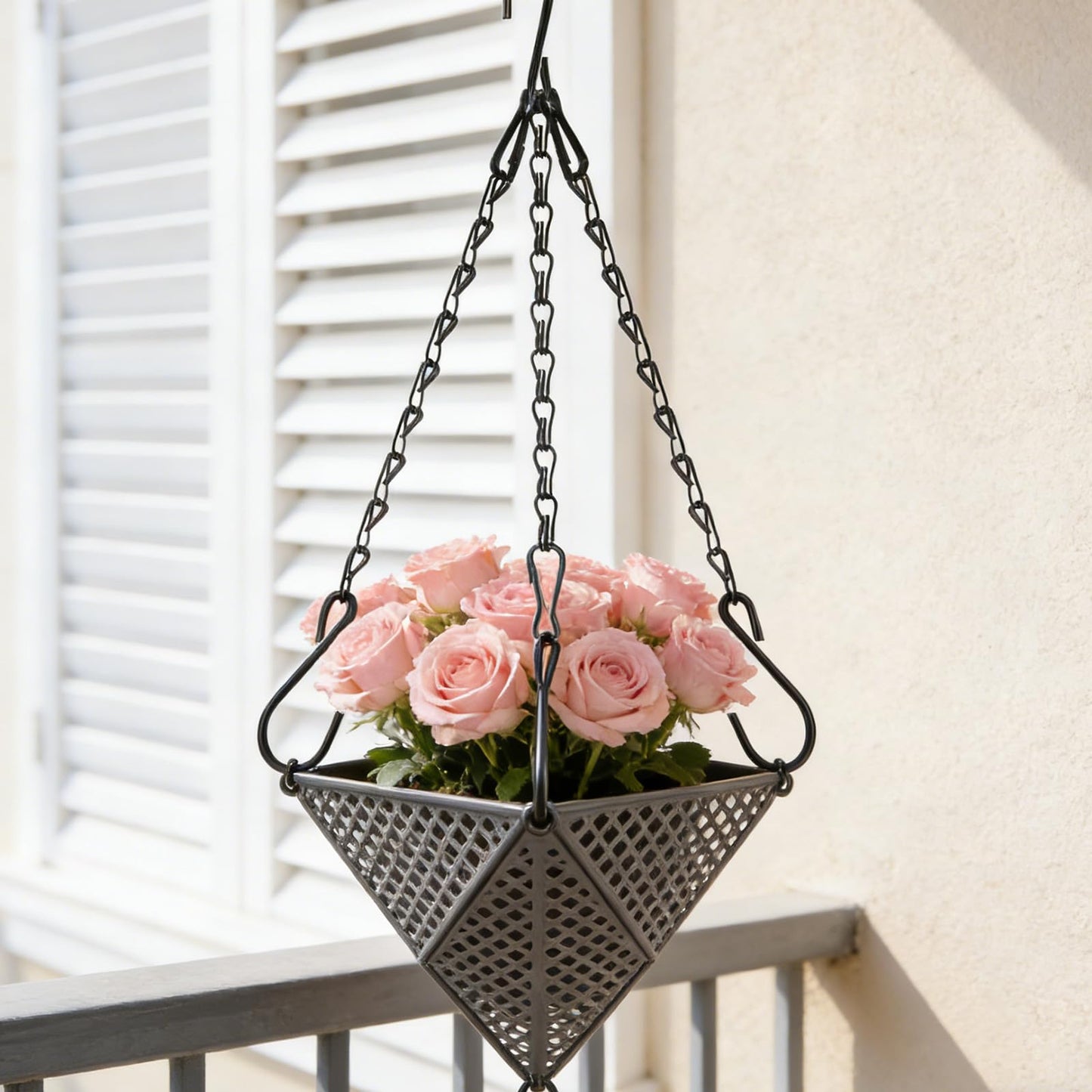 4 Pcs Chain for Hanging Plants, 10 Inch Plant Chains with Hooks, Black Adjustable Hanging Chain for Planters, Baskets, Bird Feeder, Birdbaths