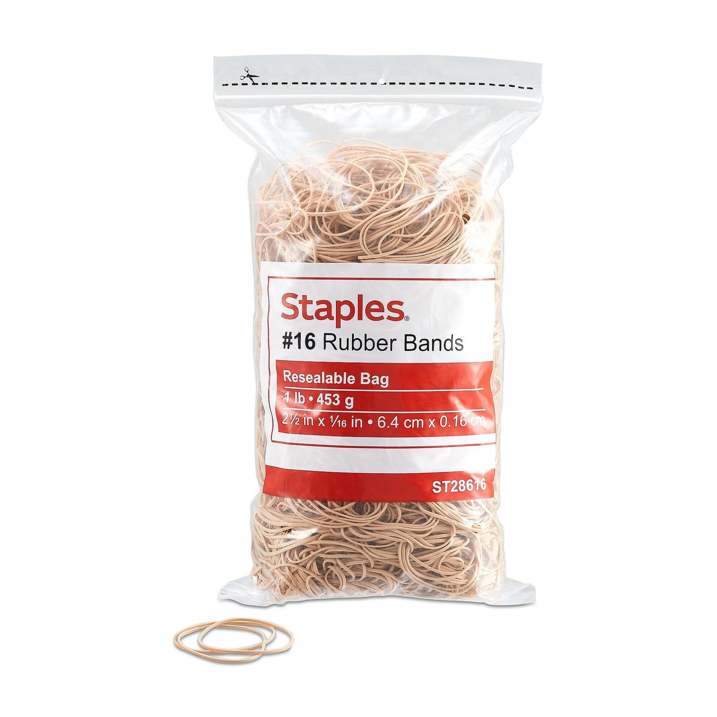 Staples Rubber Bands, Size #16, 1 lb. Bag – Small Economy Bands for Paper Bundling & Office Sorting