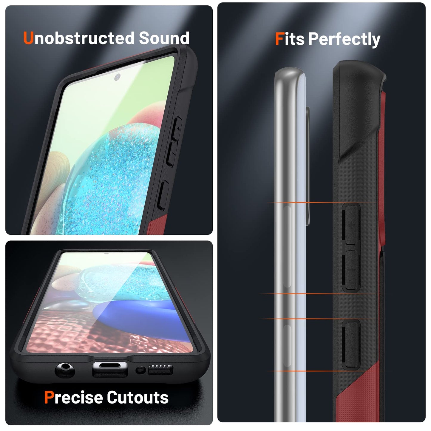 TORRTOWAY Designed for Samsung Galaxy A71 5G Case 2 in 1 Gift Militay Grade Drop Protective Rugged Heavy Duty Cover Shockproof Case for Galaxy A71 5G Phone Case for Women Men boy Girl (Red+Black)