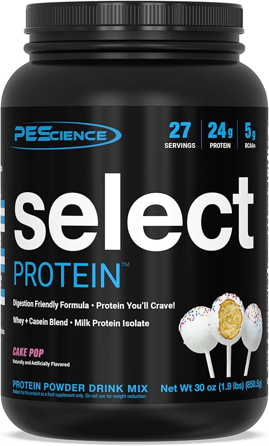 PEScience Select Low Carb Protein Powder, Cake Pop, 27 Serving, Whey and Casein Blend, Keto Friendly, Gluten Free, Best Tasting, Clean Isolate for Women and Men