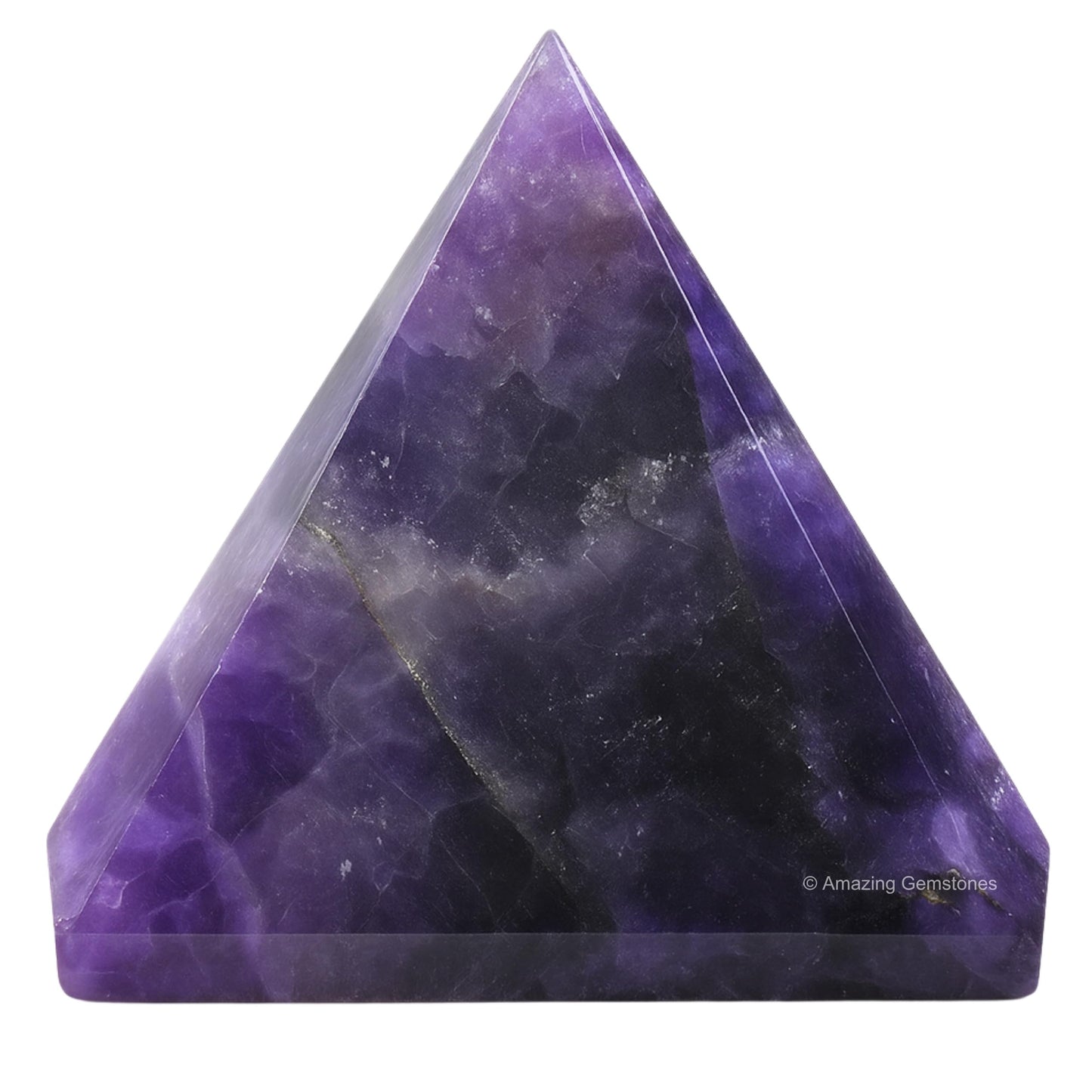 Amazing Gemstone Amethyst Pyramid Crystal Healing Stones - 2" Great Pyramid Figurine of Natural Stone Pyramid for Meditation, Reiki, Chakra Balancing and Crystal Pyramids Grid