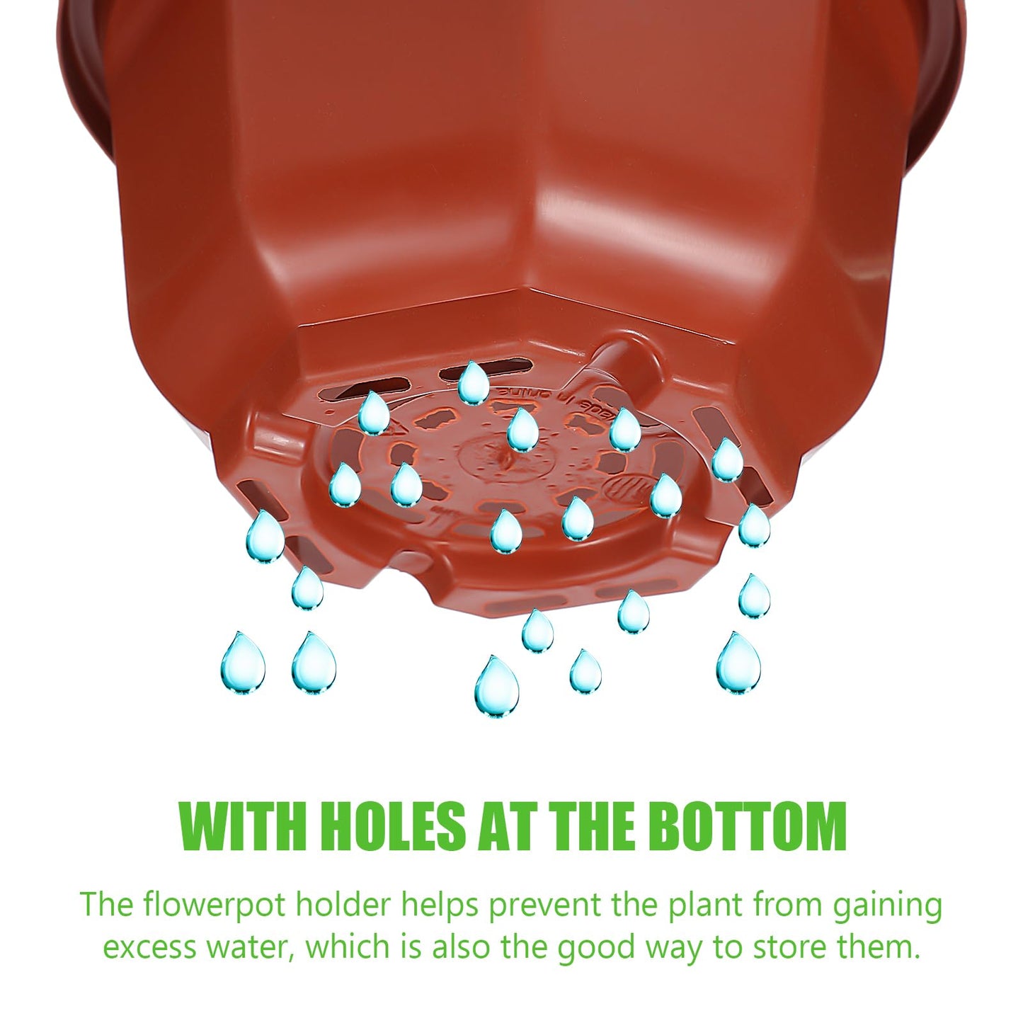 DOITOOL 10Pcs Plastic Hanging Planters, 6.29" Hanging Flower Pots Plant Basket Planter for Outdoor Indoor Plants Garden Balcony Decoration