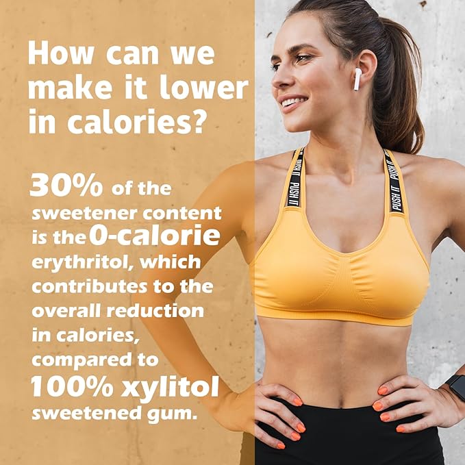 DC24 DAILY CARE Xylitol Chewing Gum with Erythritol, Aspartame Free & Sugar Free Gum for Dry Mouth, Low-Calorie, Sugarless, Fresh Fruit, 60 Pieces (Pack of 2)