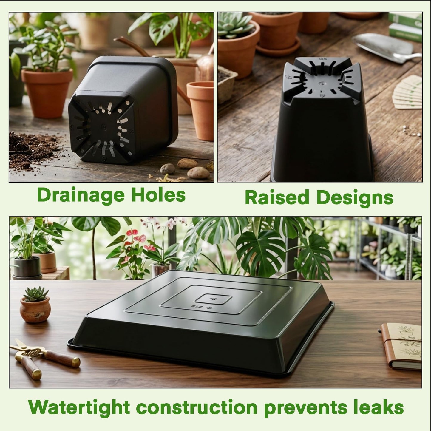 GREANER 4PCS Seed Starting Trays 12 Inch, 60PCS 2.7 Inch Sturdy Seedling Pots with Drain Holes and 20PCS Plant Labels for Indoor&Outdoor Use