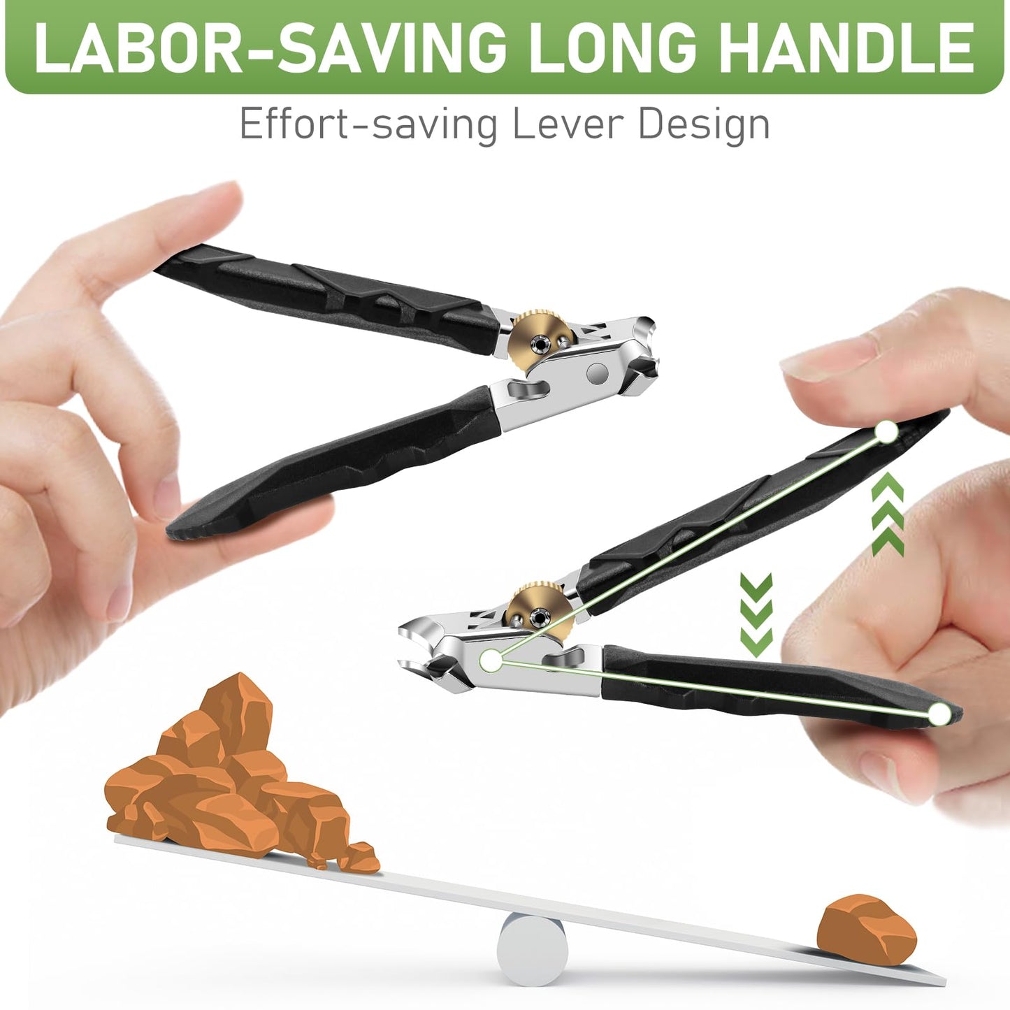 Toenail Clippers for Thick Toenails, Slanted Nail Clippers for Men, Heavy Duty Ingrown Toenail Clippers Nail Cutters, Ultra Sharp Wide Jaw Opening Nail Clippers with Long Handle