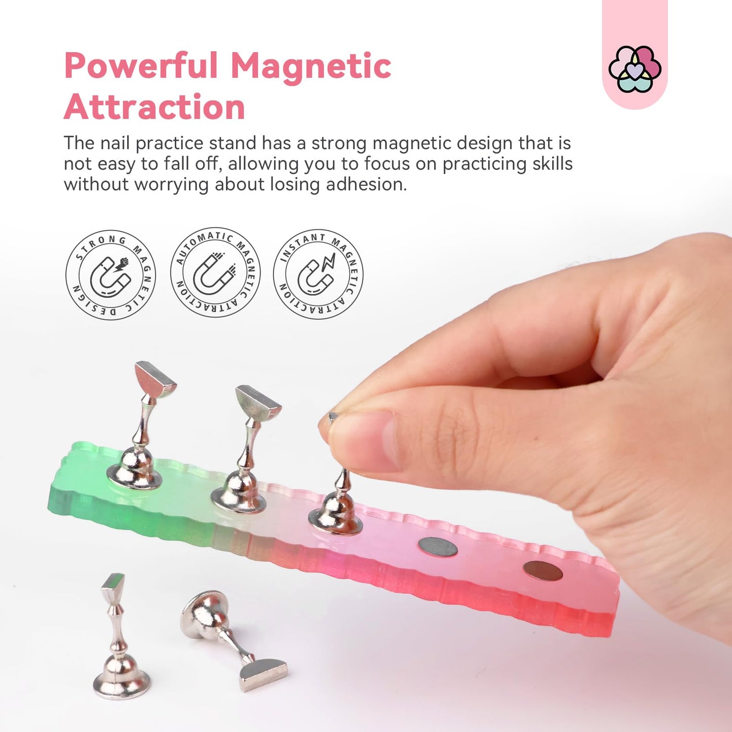 SAVILAND 3 Sets Nail Stand: Magnetic Nail Holder for Painting Nails with Reusable Putty 40pcs Nail Stand for Press On Nails Cat Eye Polish Magnet Set 2024 5 in 1 Multi-Function Cat Eye Nail Magnet