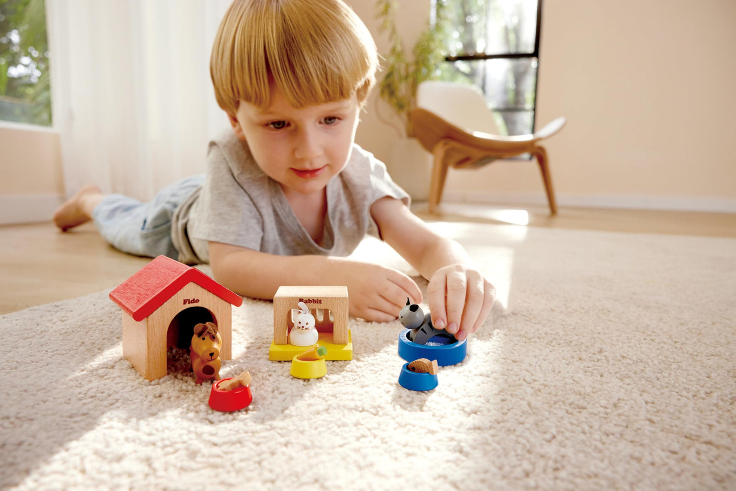 Hape Family Pets Wooden Dollhouse Animal Set