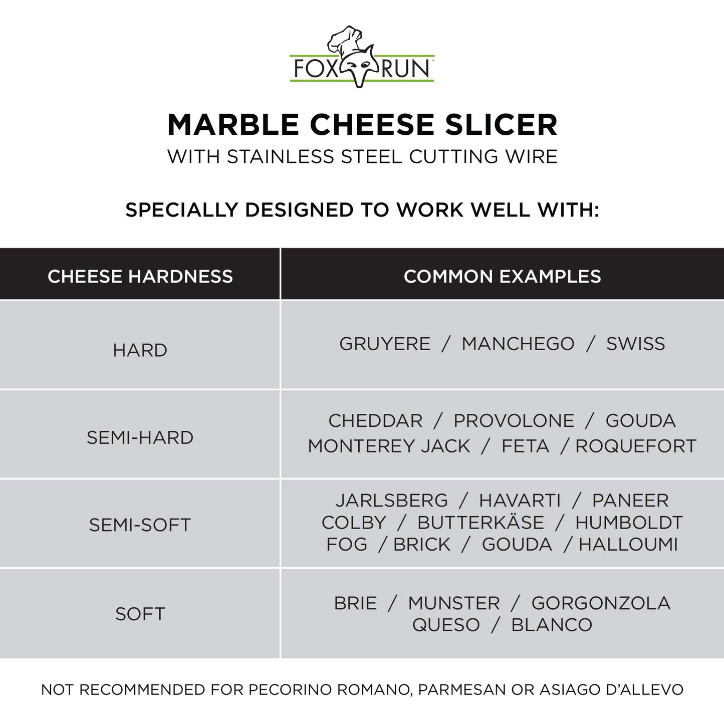 Fox Run Marble Cheese Slicer, White, 1 Replacement Wire, 3841COM
