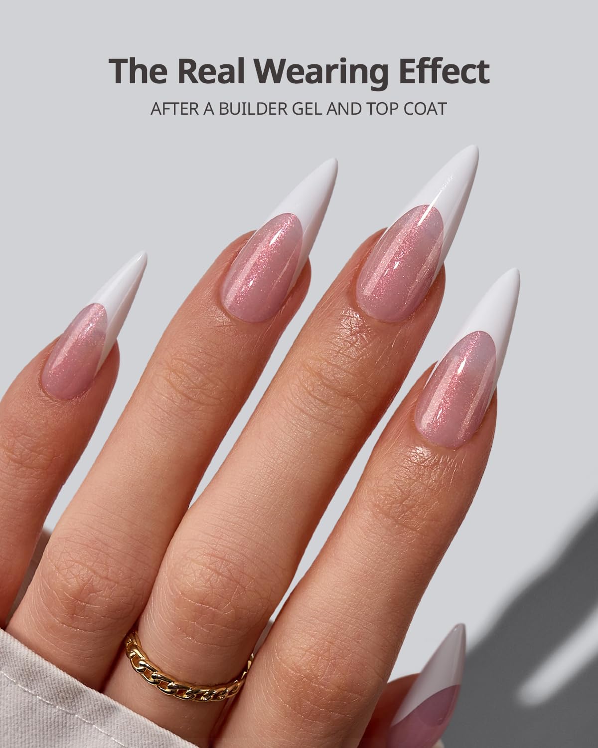 BTArtboxnails XCOATTIPS Stiletto Press On Nails - French Tip Press On Nails Pink Glitter Base, 96 Pcs Long Fake Nails Salon Quality Soak Off Soft Gel Nail Tips Extension in 16 Sizes