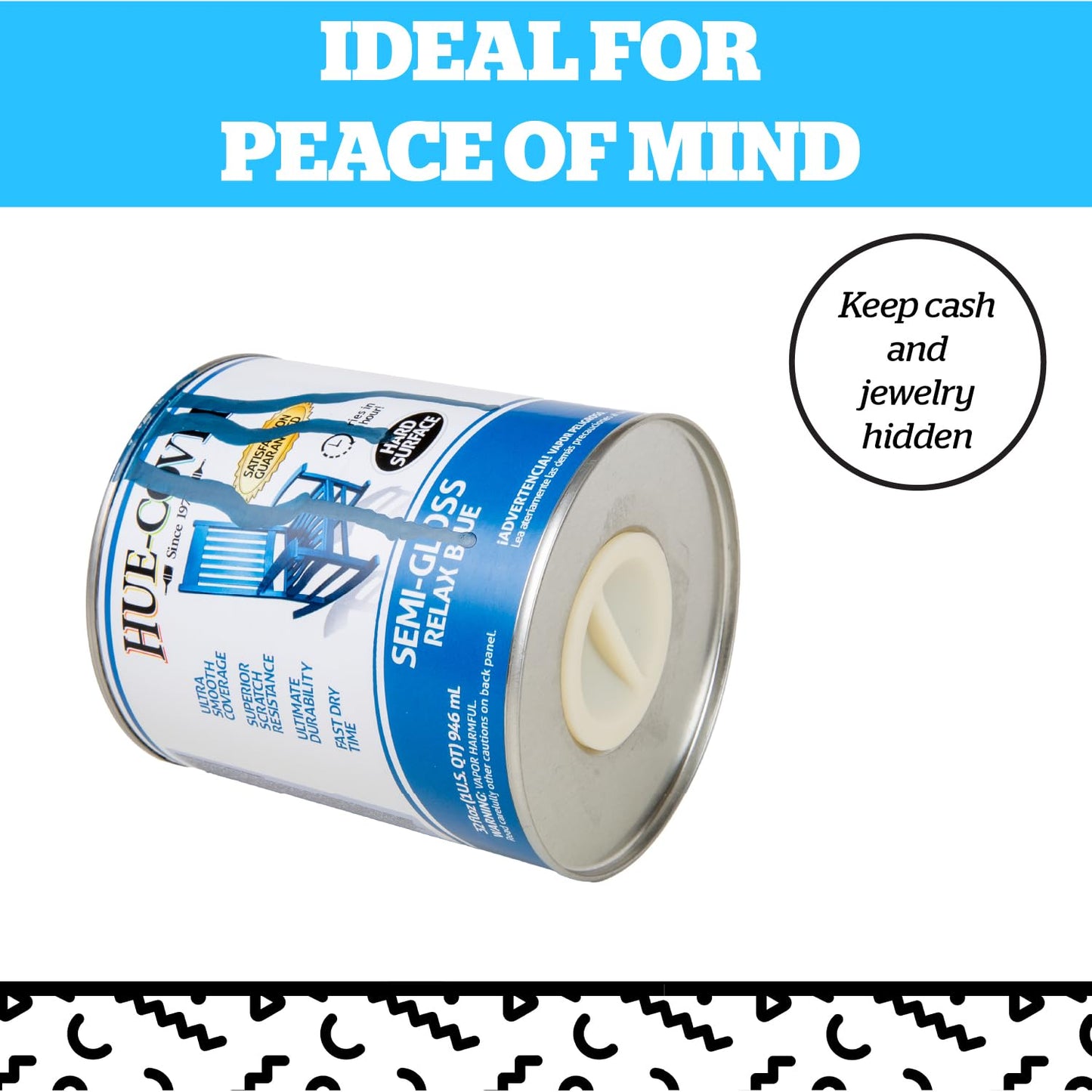 BigMouth Quart of Paint Diversion Can Safe, Hidden Stash Container for Valuables, Realistic Weighted Secret Compartment