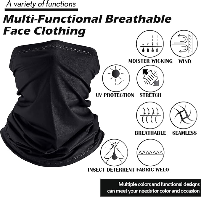 6 Pieces Ski Mask for Men Neck Gaiters Scarf Face Covering Balaclava Winter Cycling Running Fishing Masks Windproof Bandana (Fresh Colors,6 Pieces)