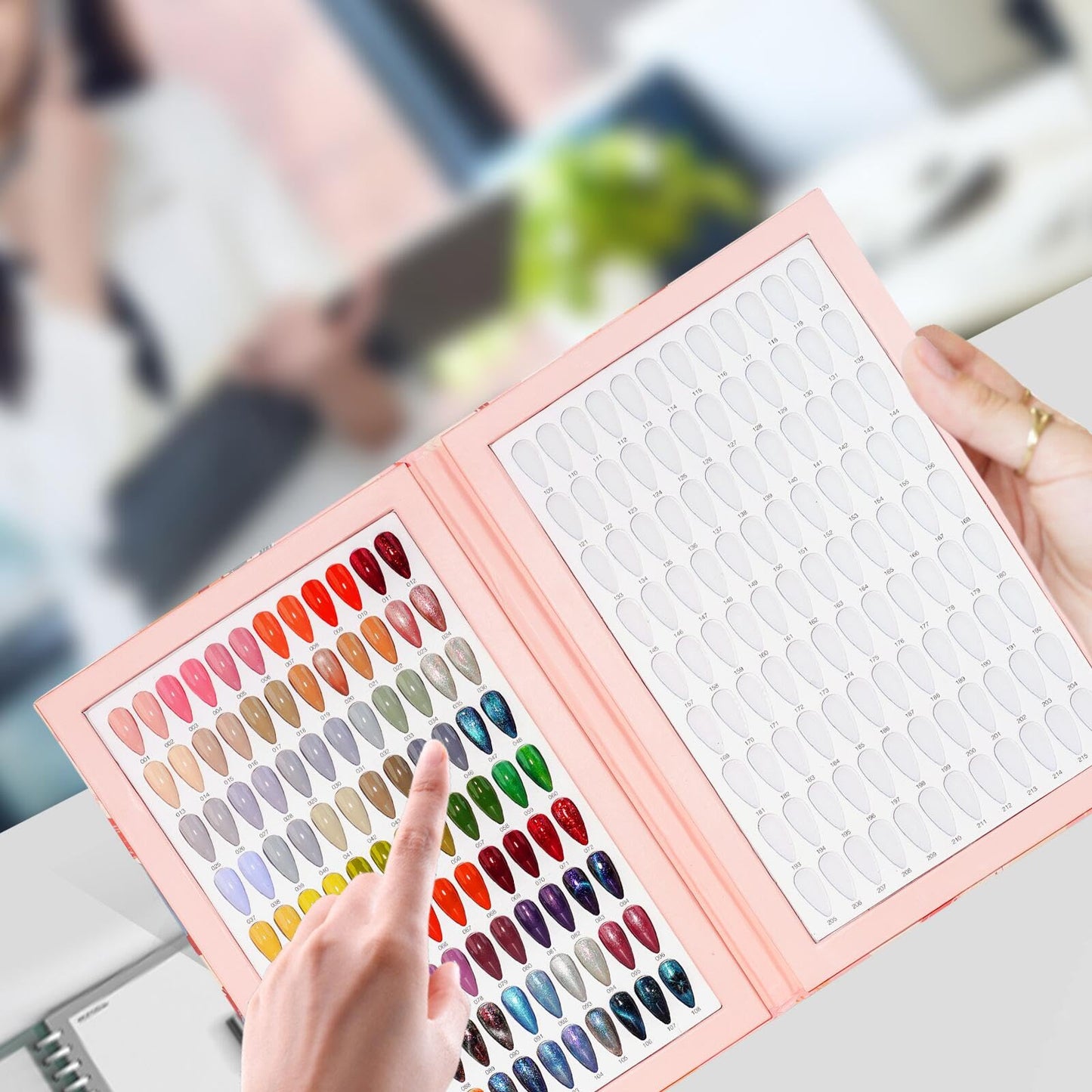 Acycoin2A 216 Nail Color book with 240 nail tips and nail polish gel color number lable (B)