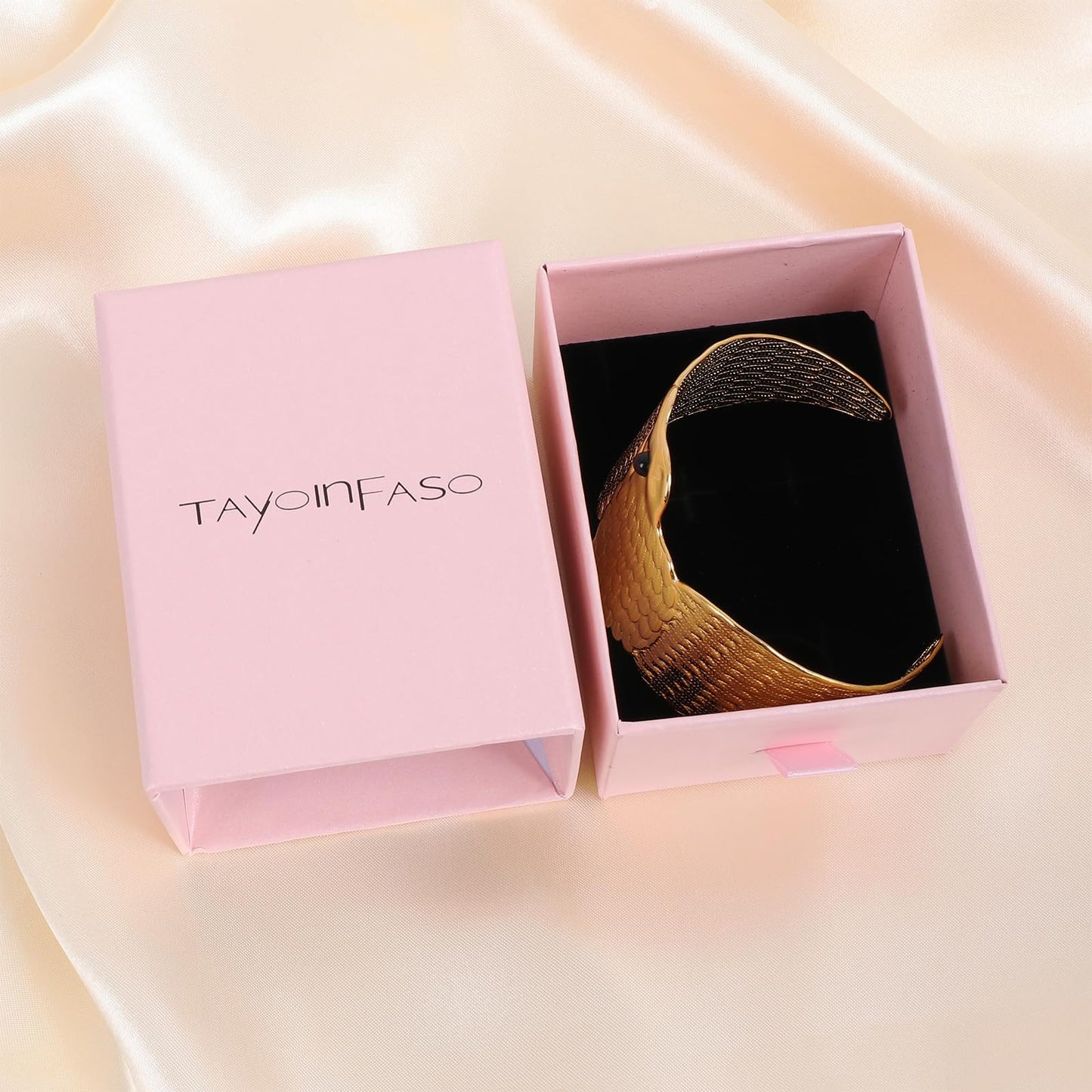 TaYolnFaSo Eagle Cuff Bracelet for Women Adjustable Chunky Wide Wrap Bracelet Open Bangle Eagle Jewelry for Wife Girlfriend Mother Daughter