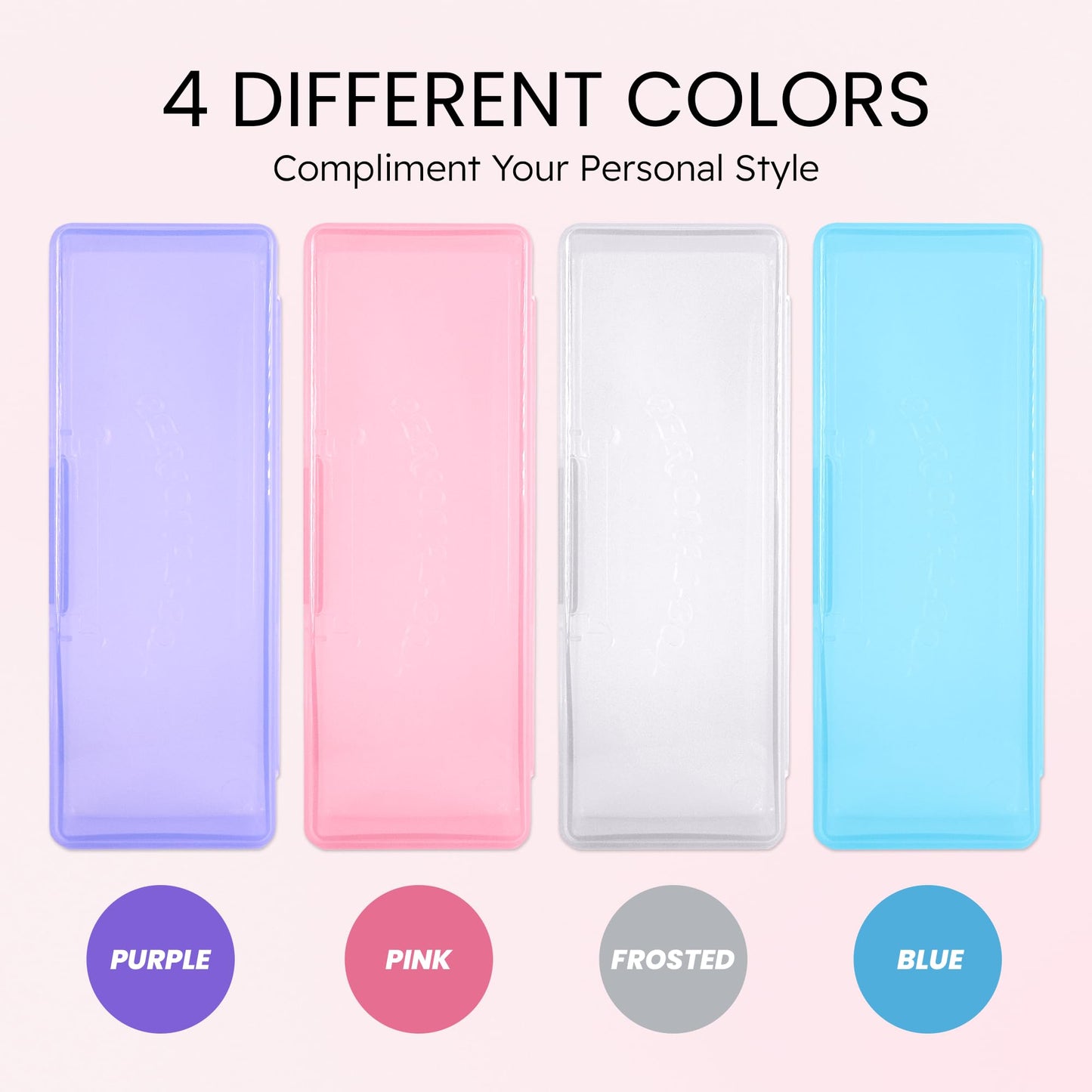 Beauticom Personal Box Storage Case for Professional Manicurist Nails Pedicure (Large Size) (4 Pieces, PINK)