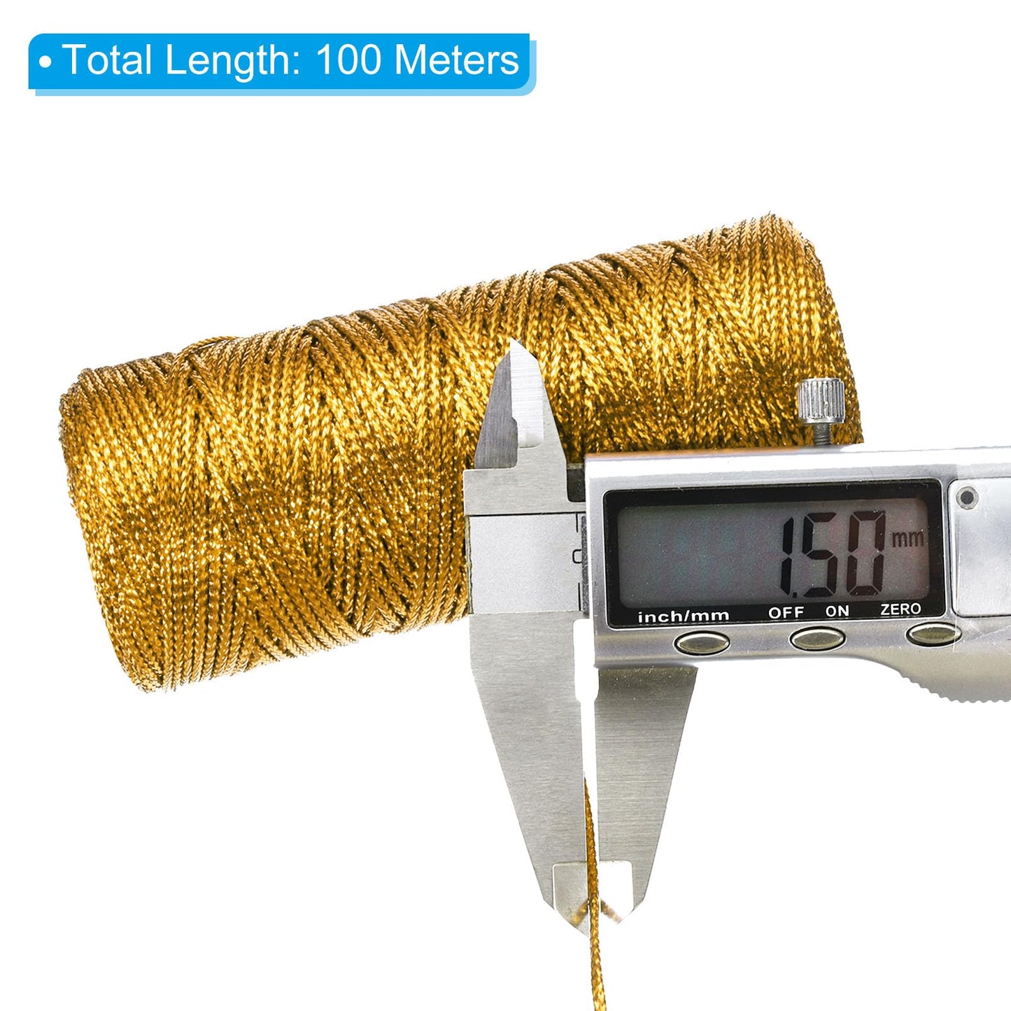 PATIKIL 110 Yards Decorative Metallic Bakers Twine, 1 Rolls Wrapping Twine String Rope DIY Tie Gift Packing Materials for Christmas Crafts Wedding Present,Gold & Silver