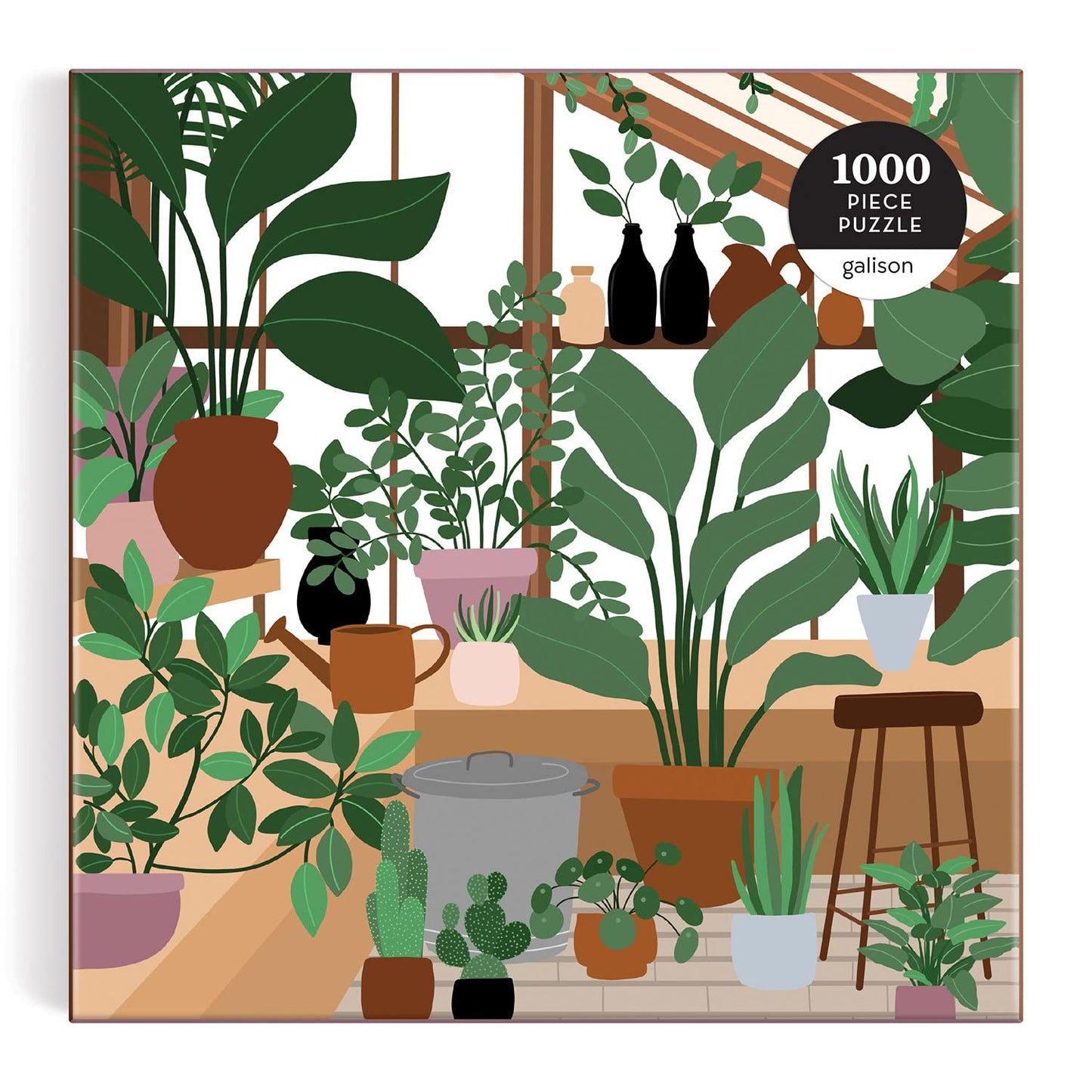 Galison House of Plants 1000 Piece Puzzle in Square Box from Galison - Fun and Botanical 1000 Piece Puzzle, Featuring Artwork from Frankie Penwill, Thick and Sturdy Pieces, Great Gift Idea