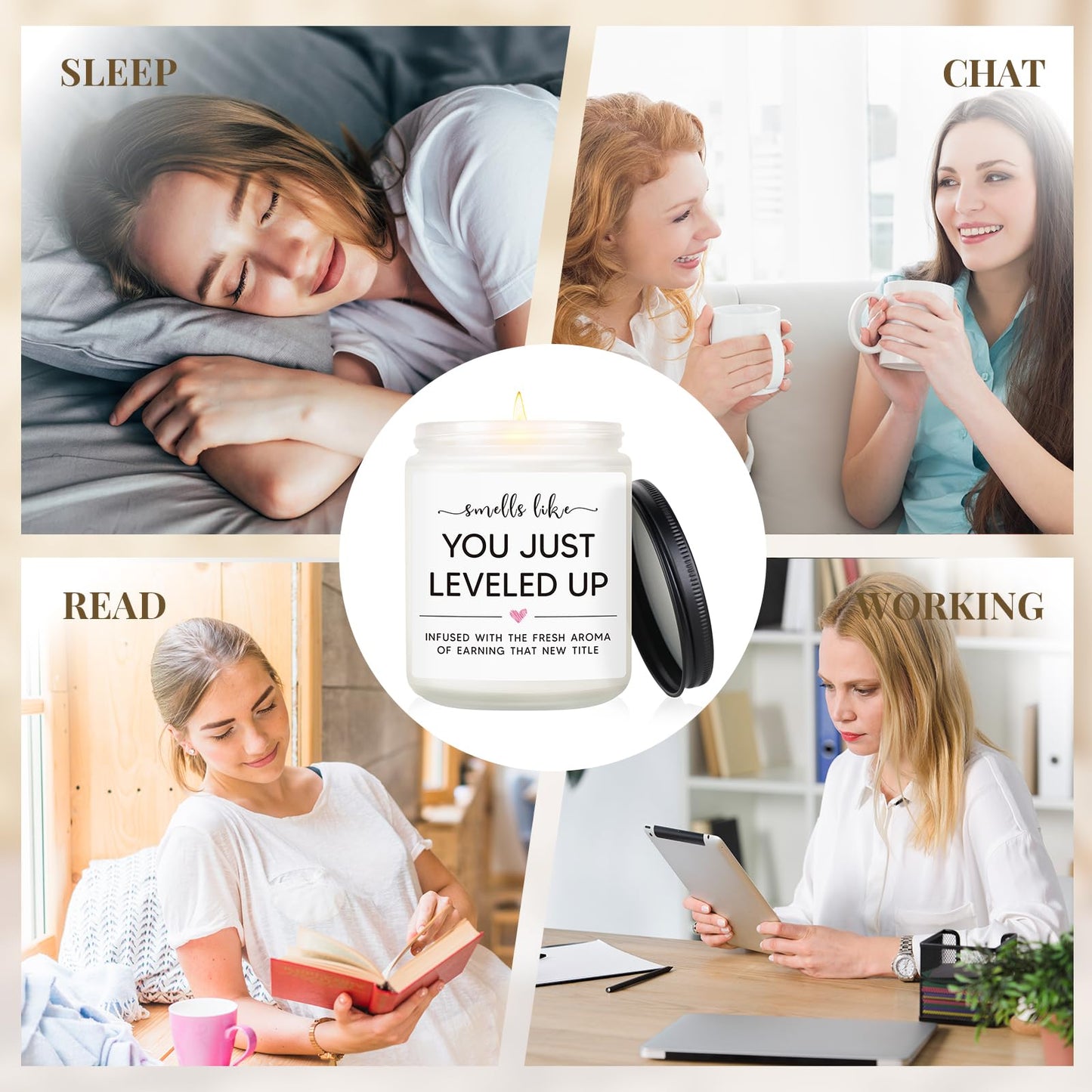 Promotion Gifts for Women at Work, New Job Candle Gifts, Congratulations Gift for Women, Funny Congrats Gift for Coworker, Gamer, Friend, Boss, Teachers, Nurses, Work Celebration Present
