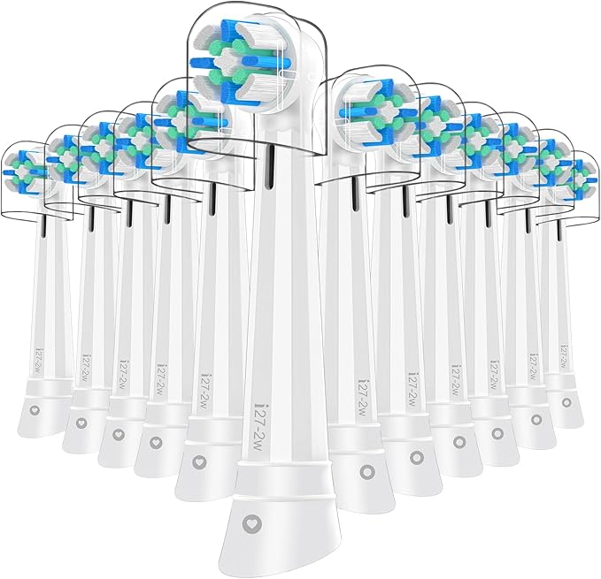 12pcs iO Replacement Heads Compatible with Oral B IO 2/3/4/5/6/7/8/9/10 Series Electric Toothbrush,Compatible with Oral B io Series Toothbrush Heads with Medium Bristles,White