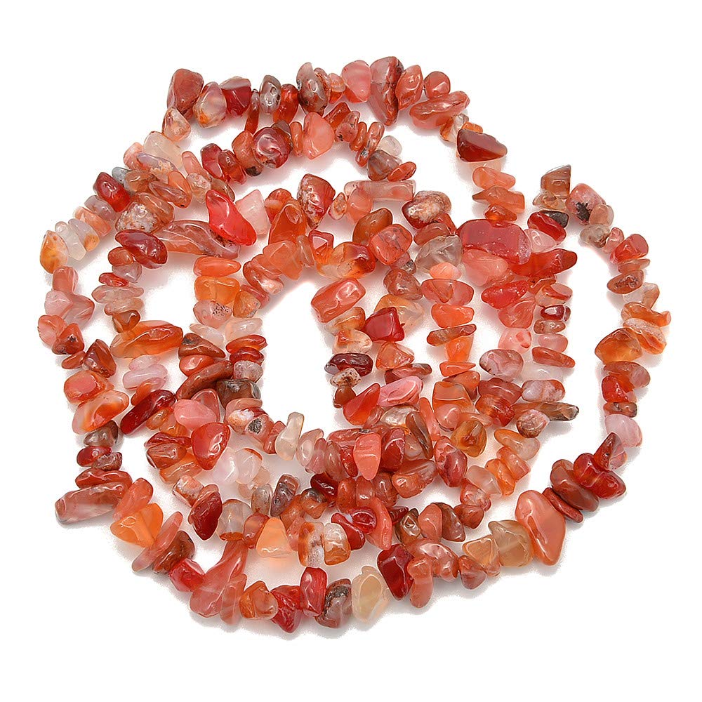 PLTbeads Gemstone Chips Natural Red Agate 3-5mm Healing Crystals Waist Bracelets Necklace Kit Irregular Stone DIY Crafts Design Jewelry Making Approxi 32 inch