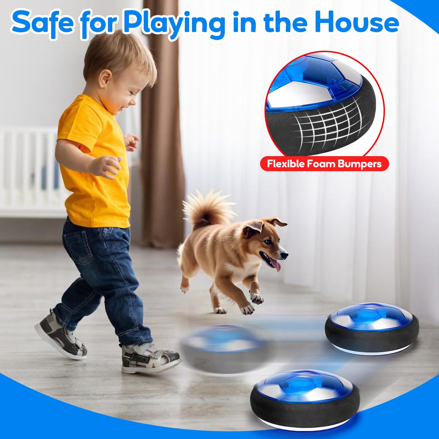 Hover Soccer Ball & Toddler Basketball Hoop