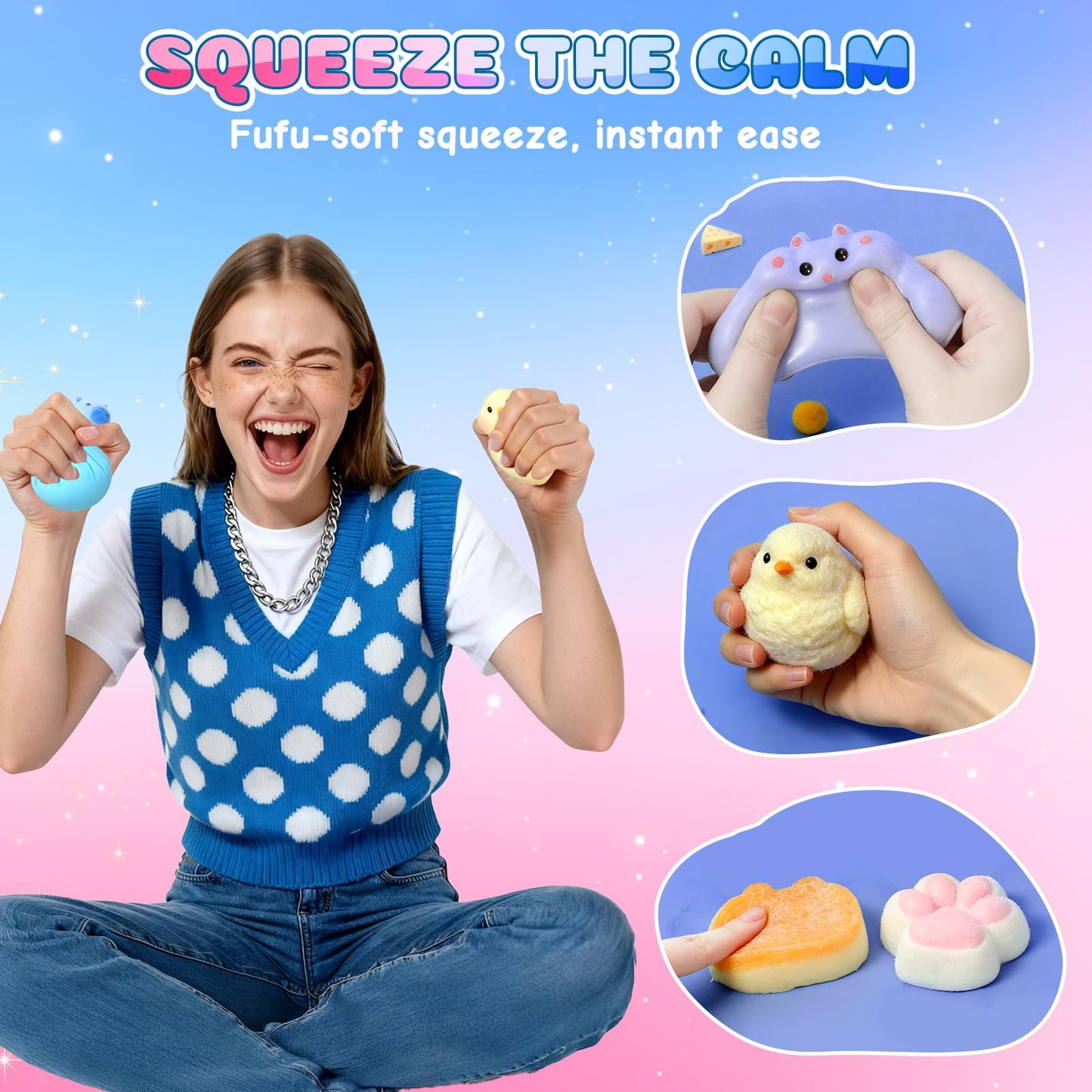 Taba Squishy Maker Kit – DIY Squishy Craft Kit, Silicone Mold Making Set with 18oz AB Silicone Gel, Giant Chick/Paw/Hamster/Cat Molds, Flocking Powder – Stress Relief Craft Gift for Adult