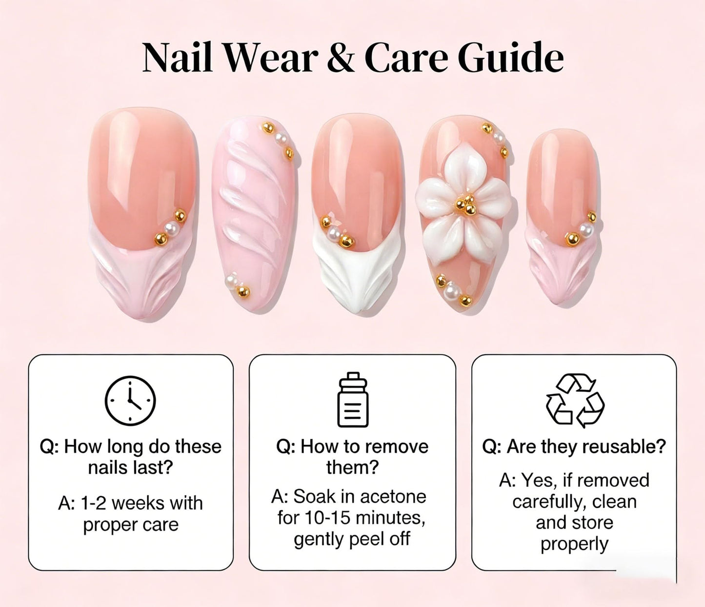 Handmade Press on Nails Almond Shape 3D Cute Glue on Nails for Women, Luxury Homemade Press on Nail Art Design, Fake Nails with 3D Nail Charms Size M 3