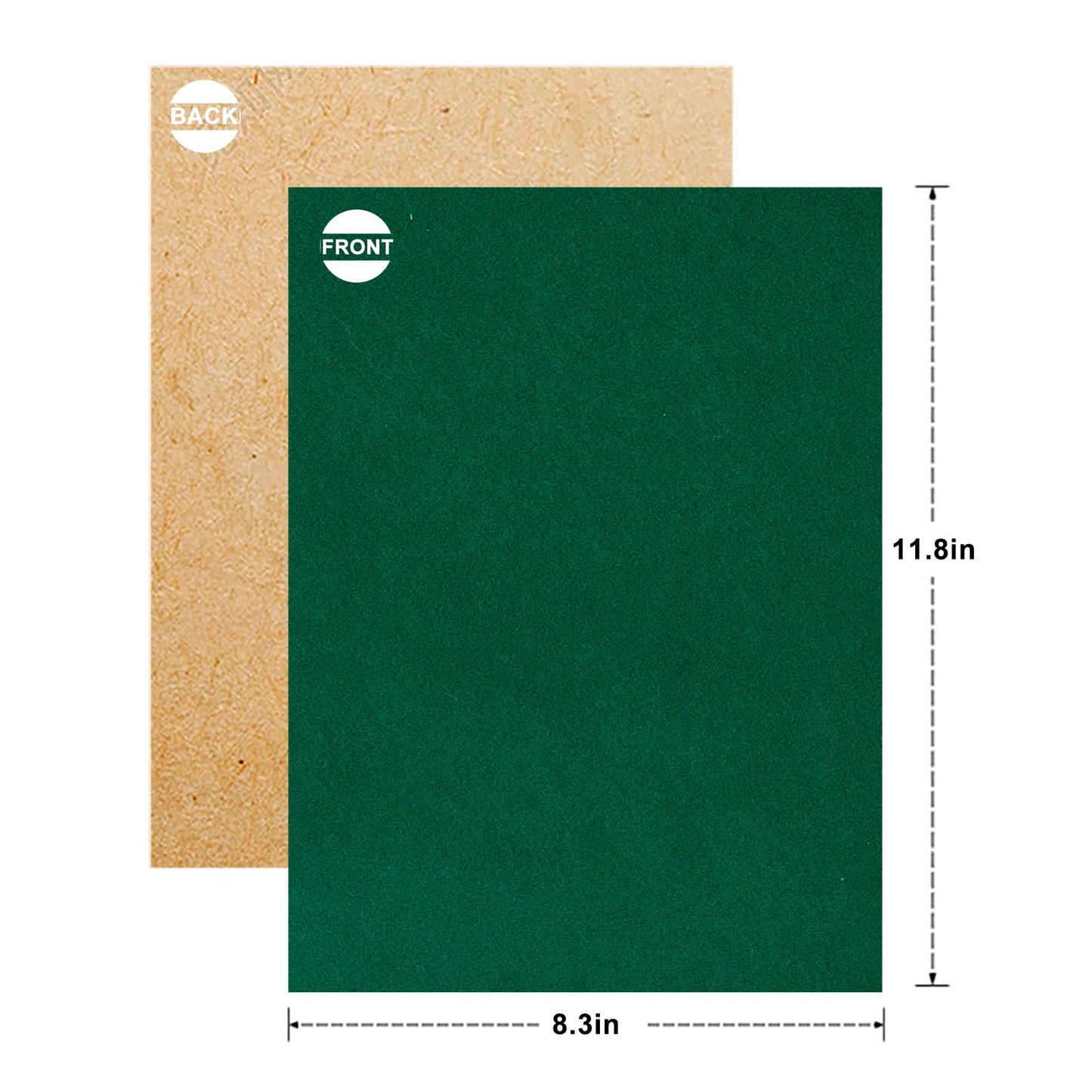 Mesheshe 40PCS Self Adhesive Felt, DIY Self Adhesive Fabric for Art & Crafts, Peel and Stick Felt for Drawer/Jewelry Box Felt Liner, A4 Size (8.3" x 11.8", Green), MSS23-XH-40PCSA4-GREEN