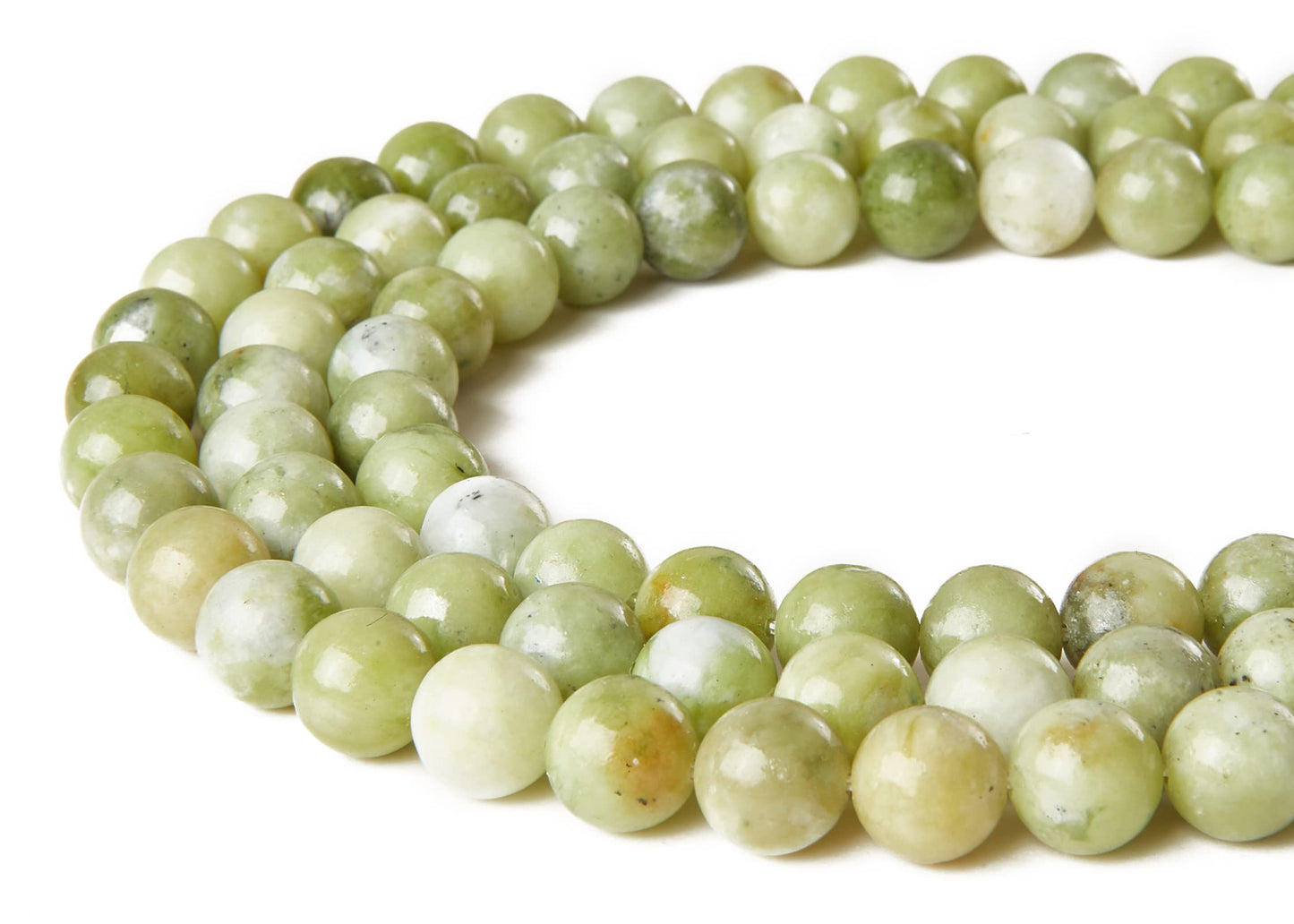 60pcs 6mm Chinese Jade Beads Natural Gemstone Beads Round Loose Beads for Jewelry Making